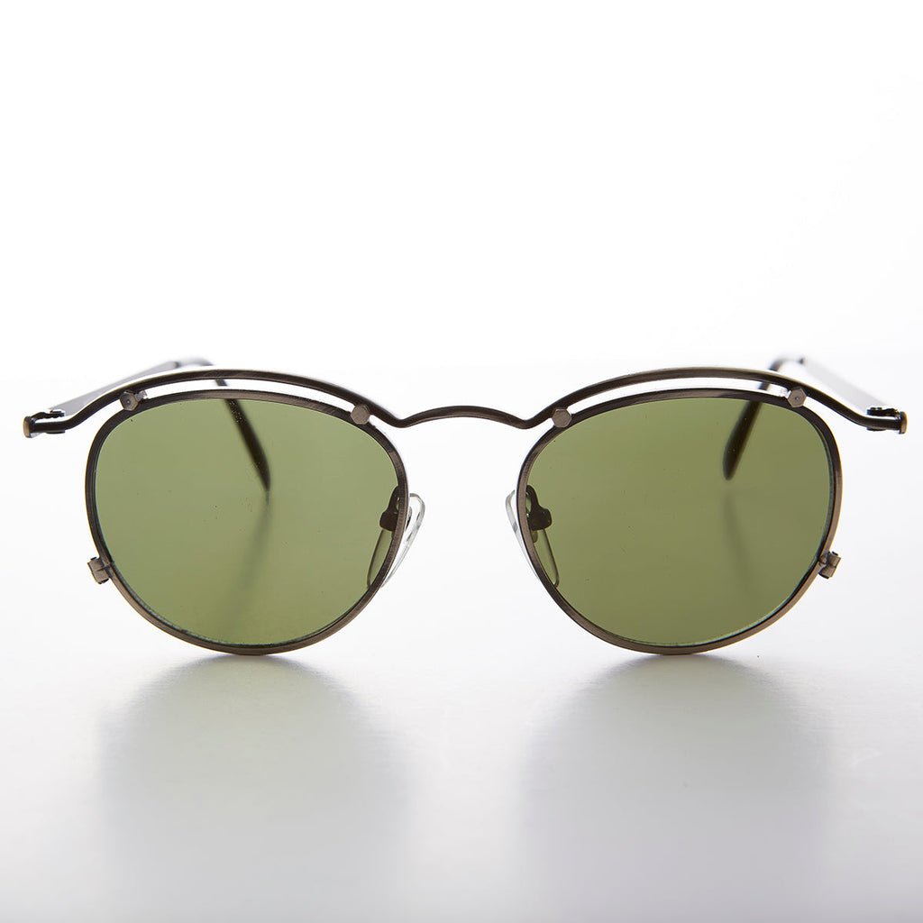 Round Gold Industrial Vintage 90s Sunglasses - Axl