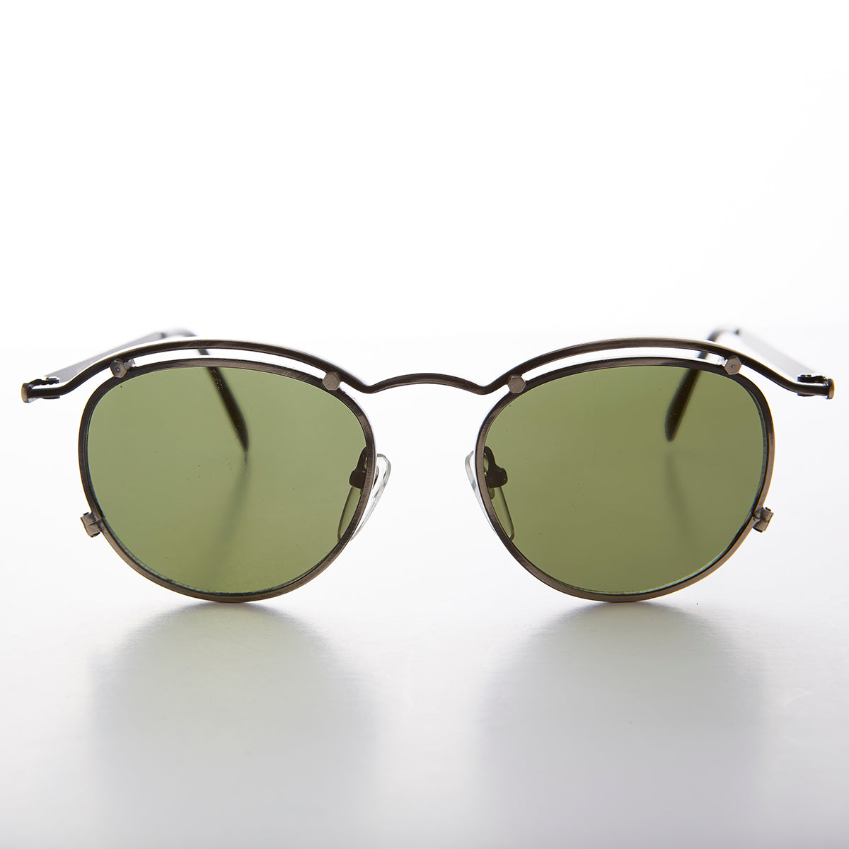 Round Gold Industrial Vintage 90s Sunglasses - Axl