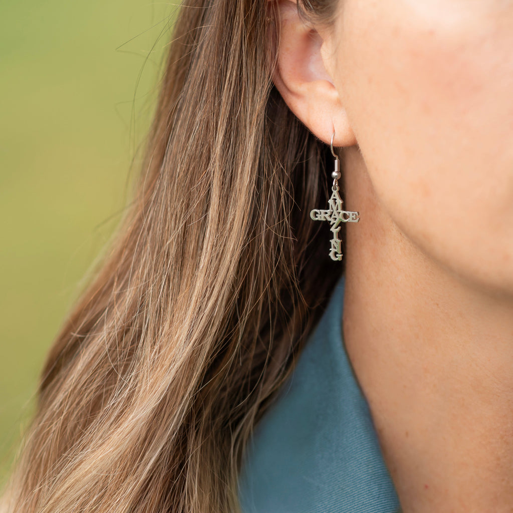 Amazing Grace Cross Earrings
