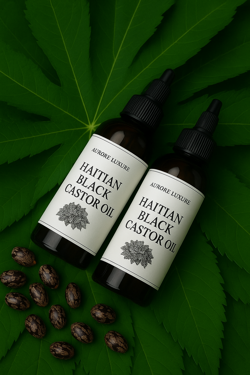 Huile de Ricin Noire Haïtienne – Lwil Maskriti, 100 % Pure, Cheveux & Peau”.