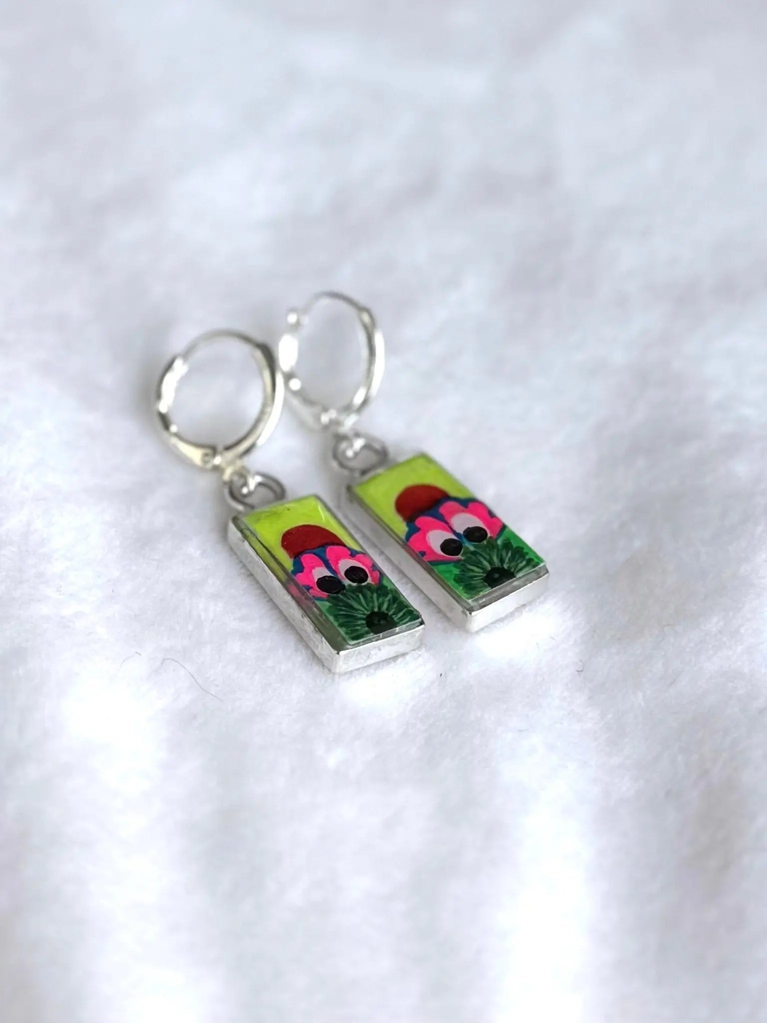 Hand-Painted Peeking Phanatic Earrings | Pretty Weird