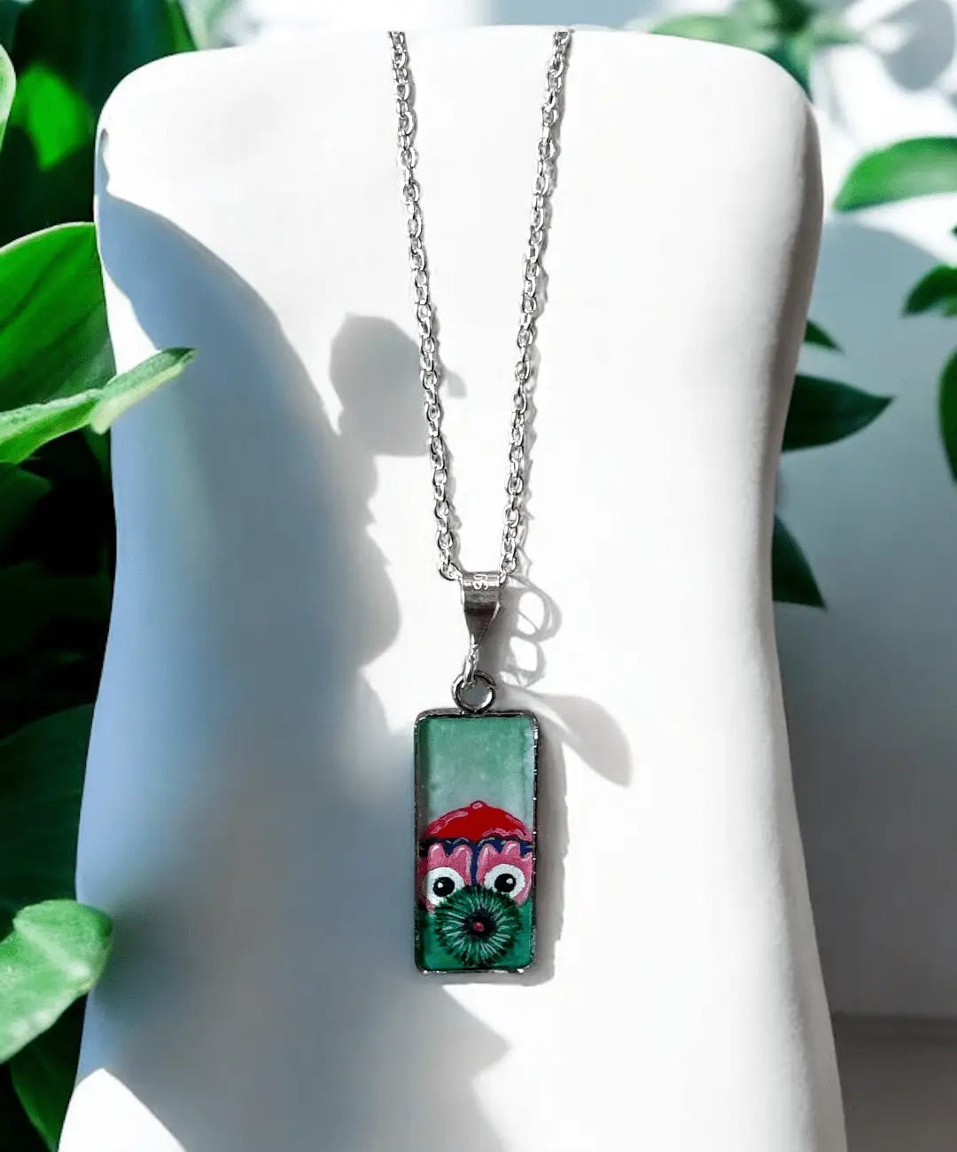 Large Hand-Painted Phillies Phanatic Pendant Necklace