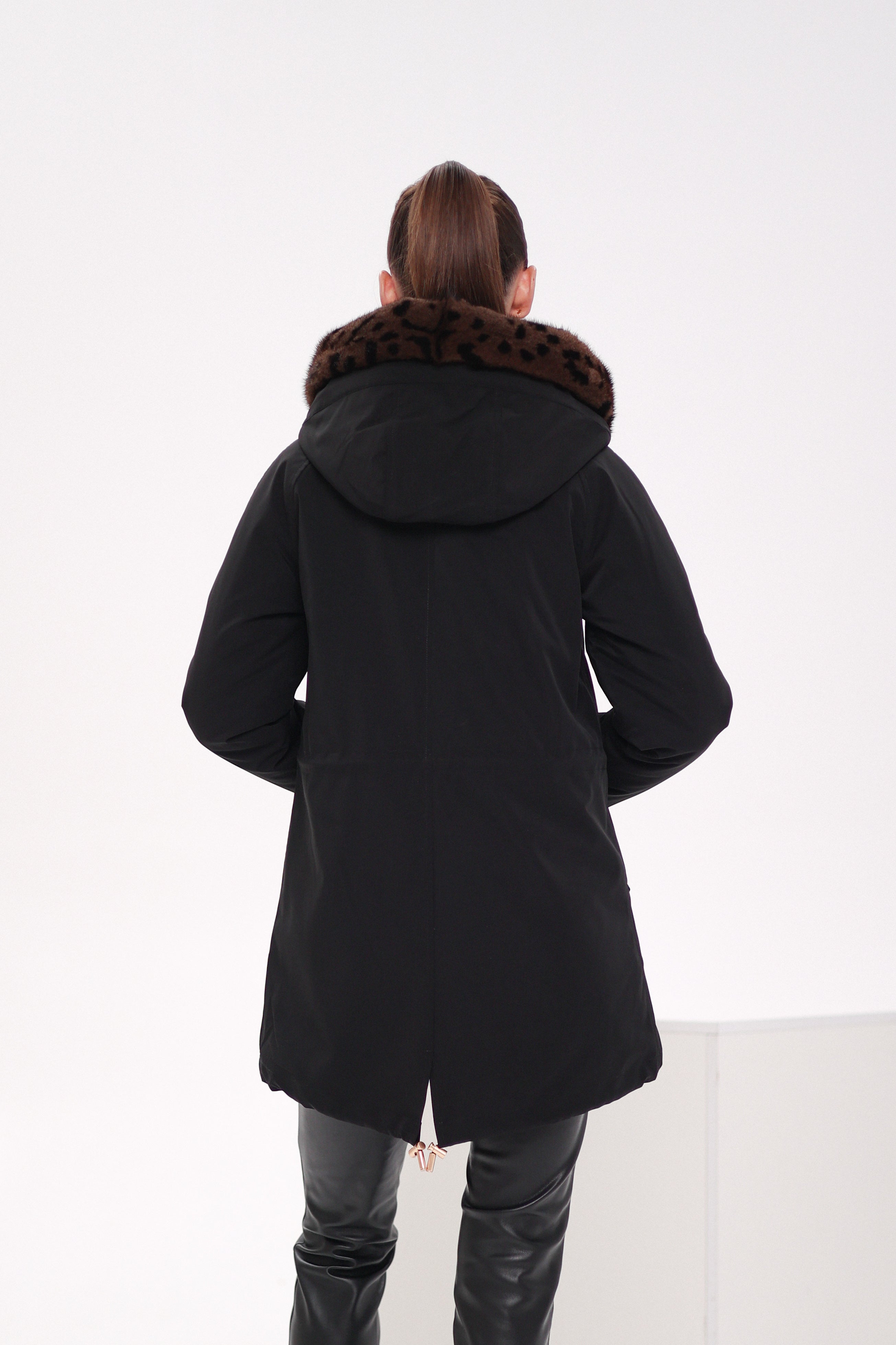Genuine Scandinavian Mink Fur Parka with Rabbit Fur Insulation