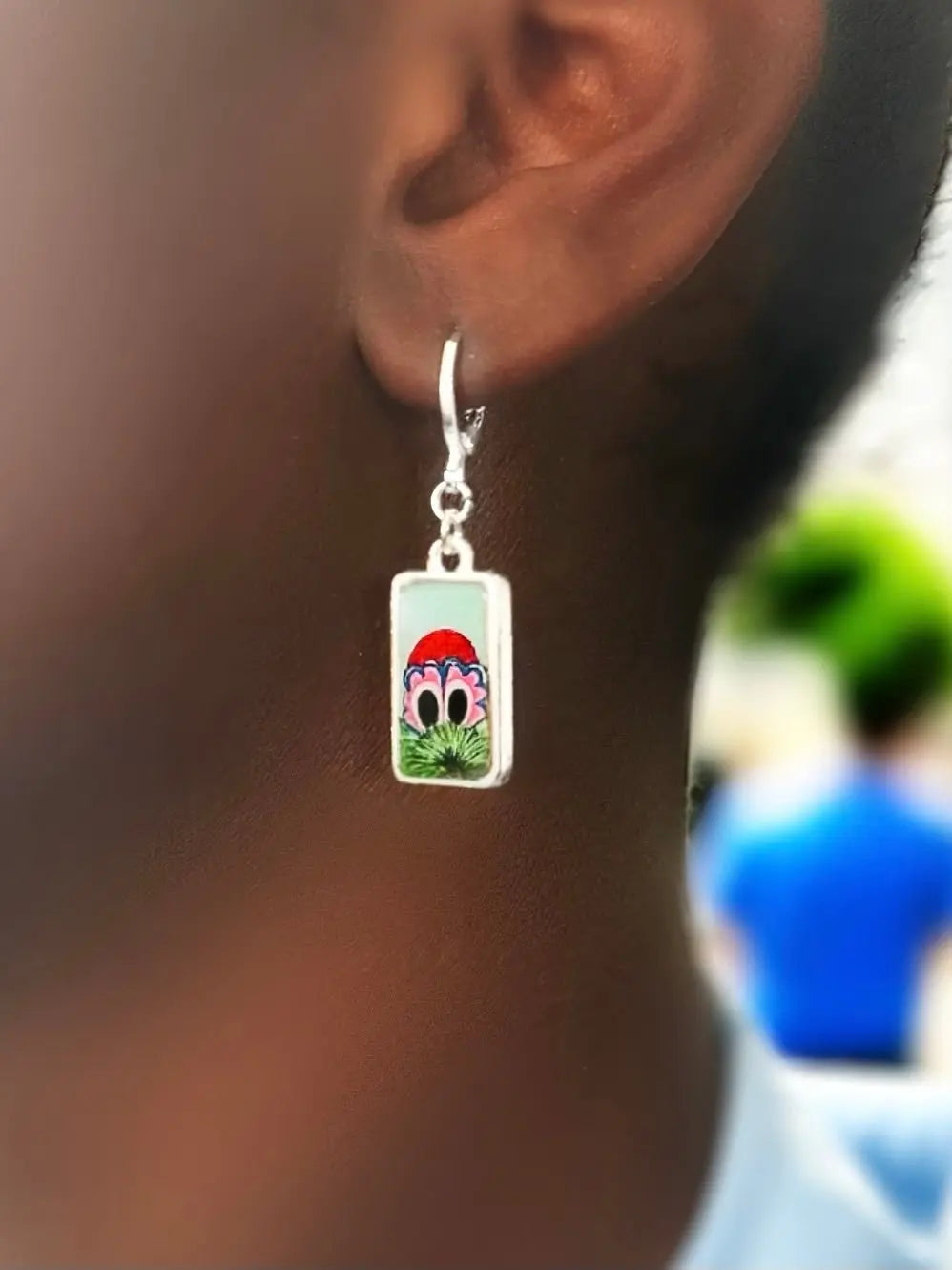 Hand-Painted Peeking Phanatic Earrings | Pretty Weird