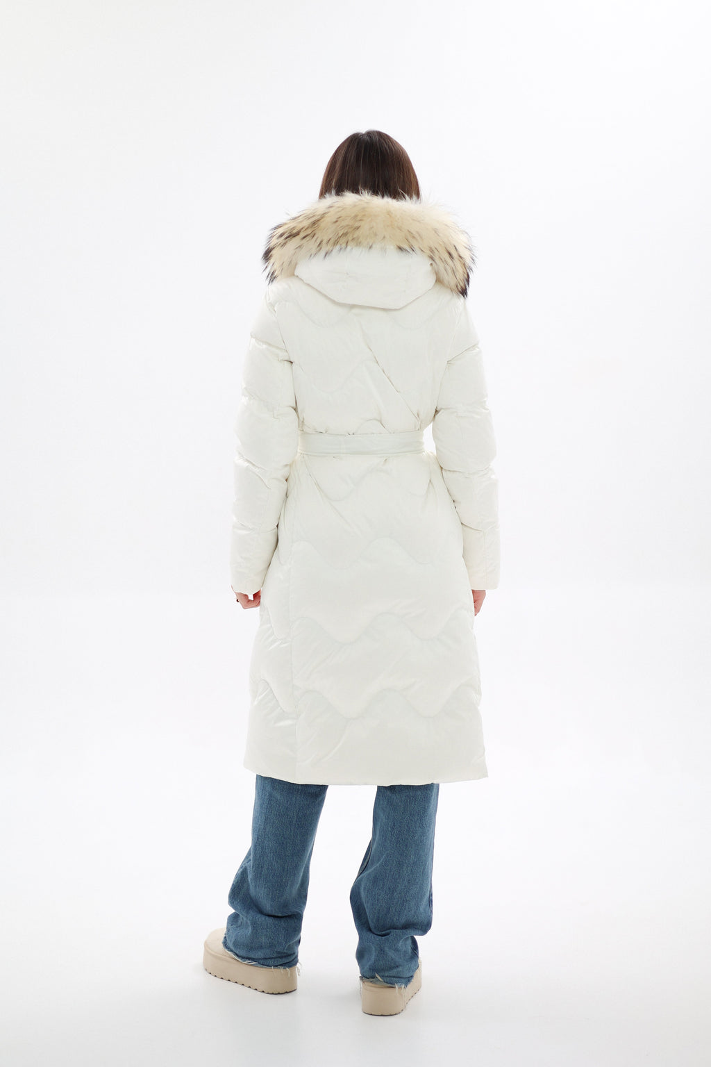 Genuine Fur Trim Down Fill Coat