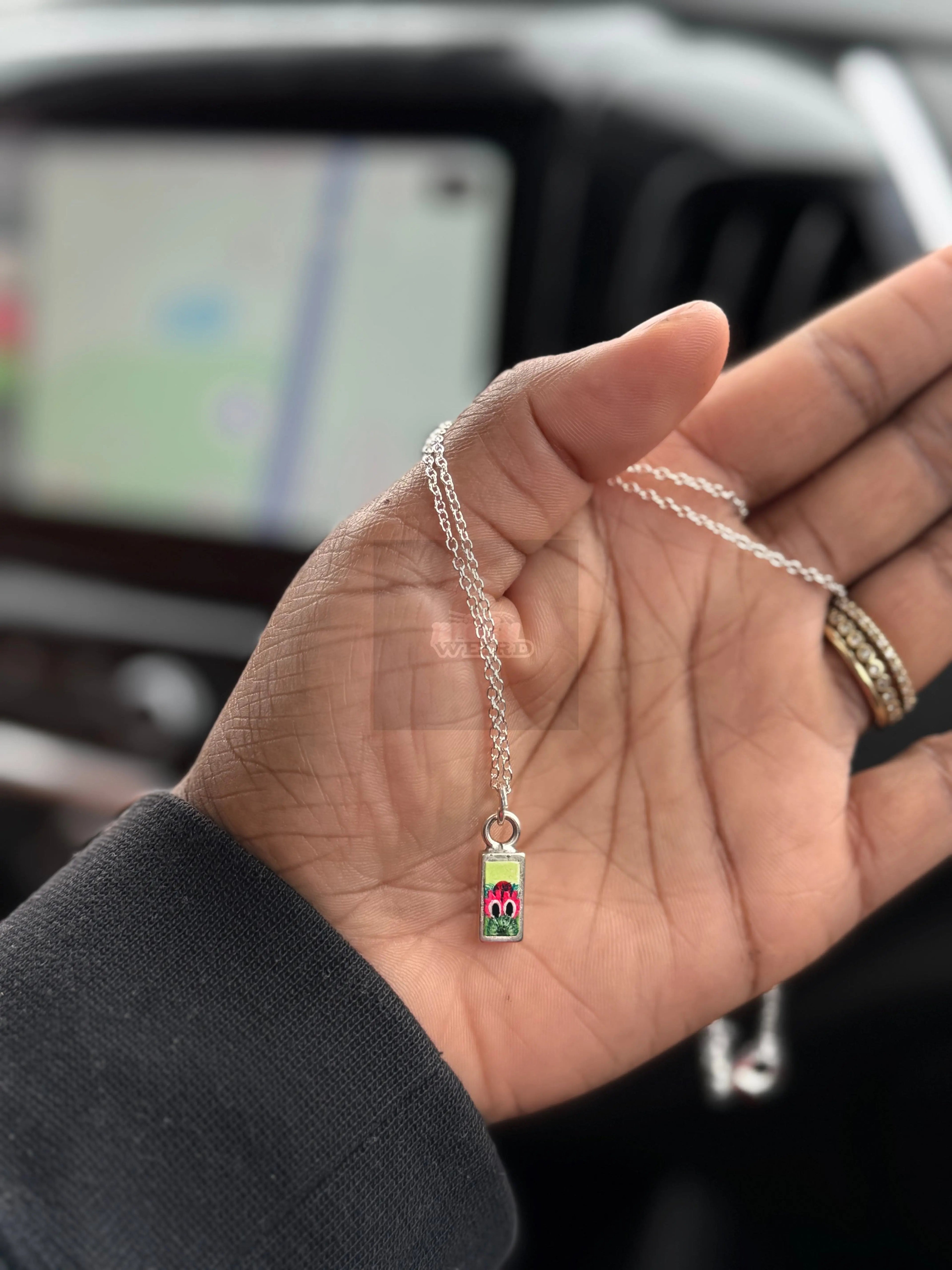 Baby Peeking Phanatic | Hand-Painted Pendant Necklace
