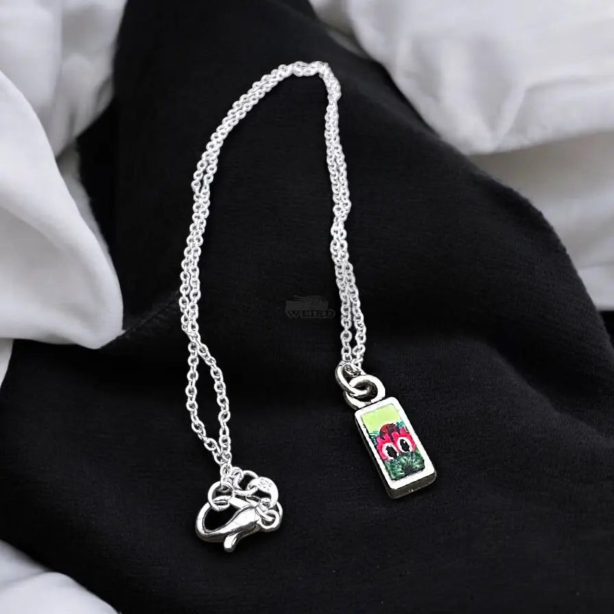 Baby Peeking Phanatic | Hand-Painted Pendant Necklace