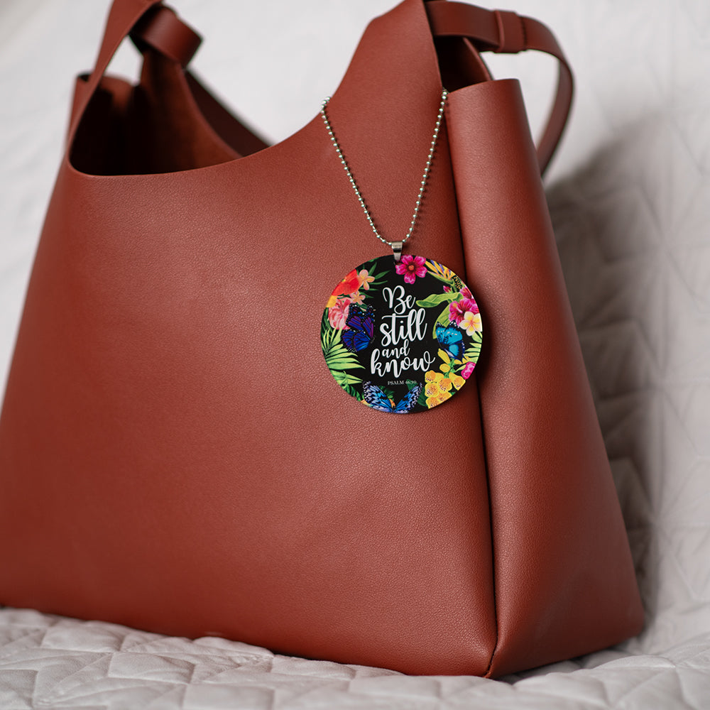 Be Still Round Key Chain, Rearview Mirror Ornament