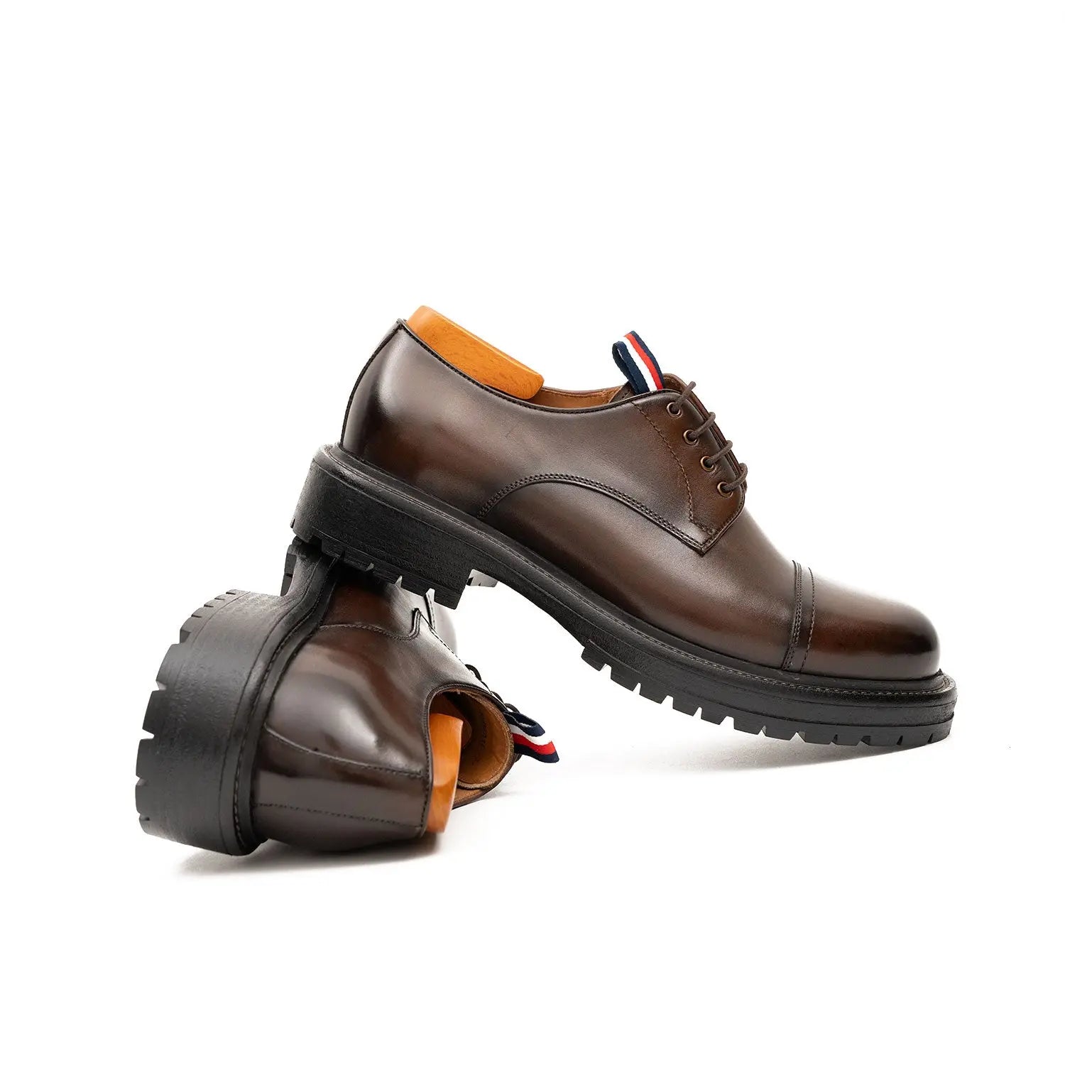 Big Cap Toe Derby shoes Coffee