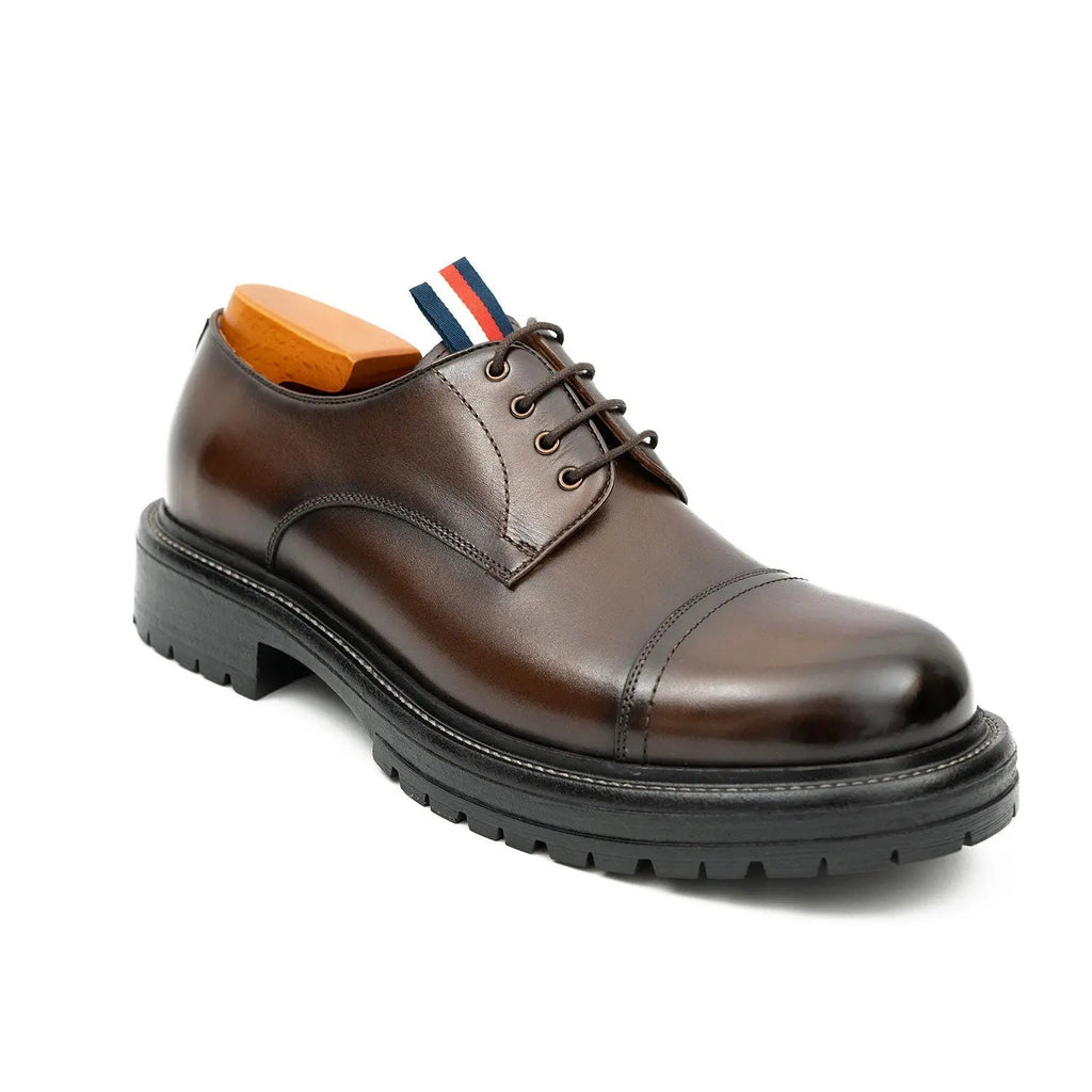 Big Cap Toe Derby shoes Coffee