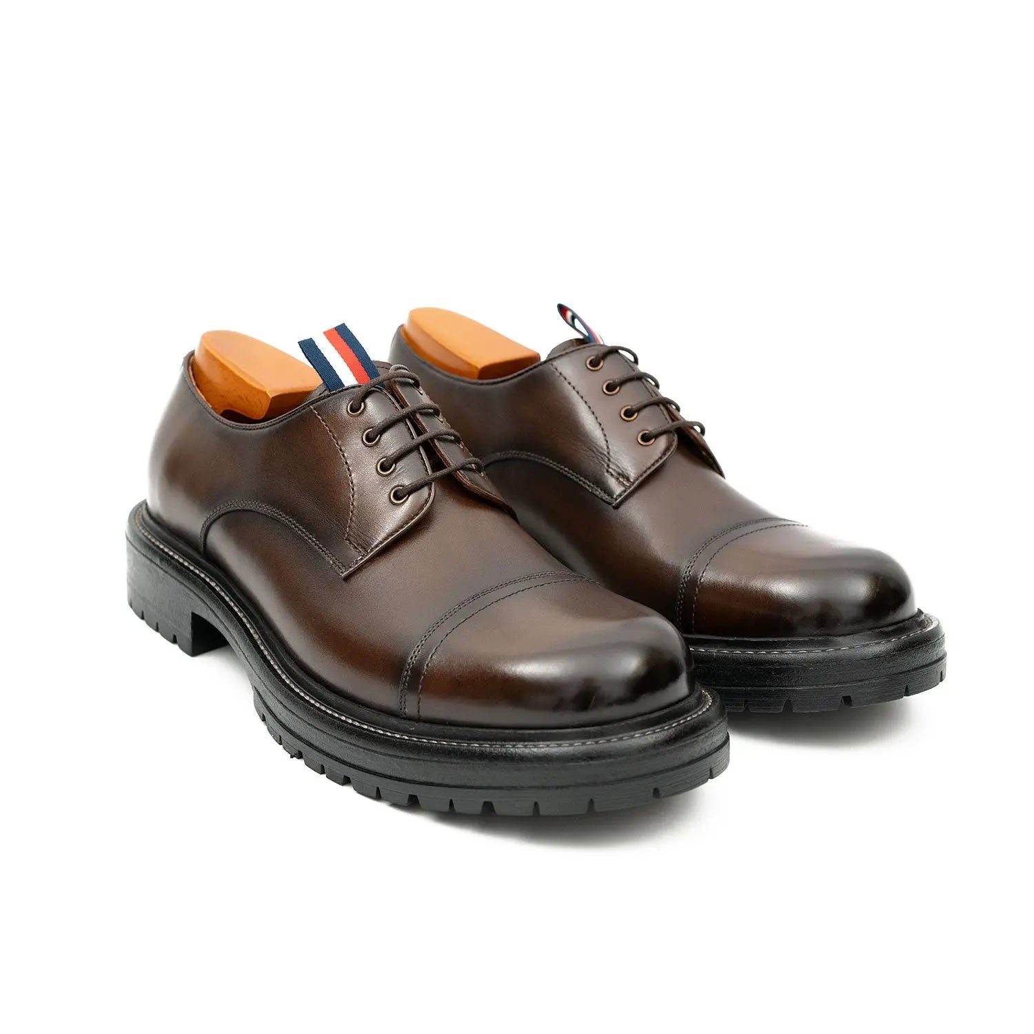 Big Cap Toe Derby shoes Coffee