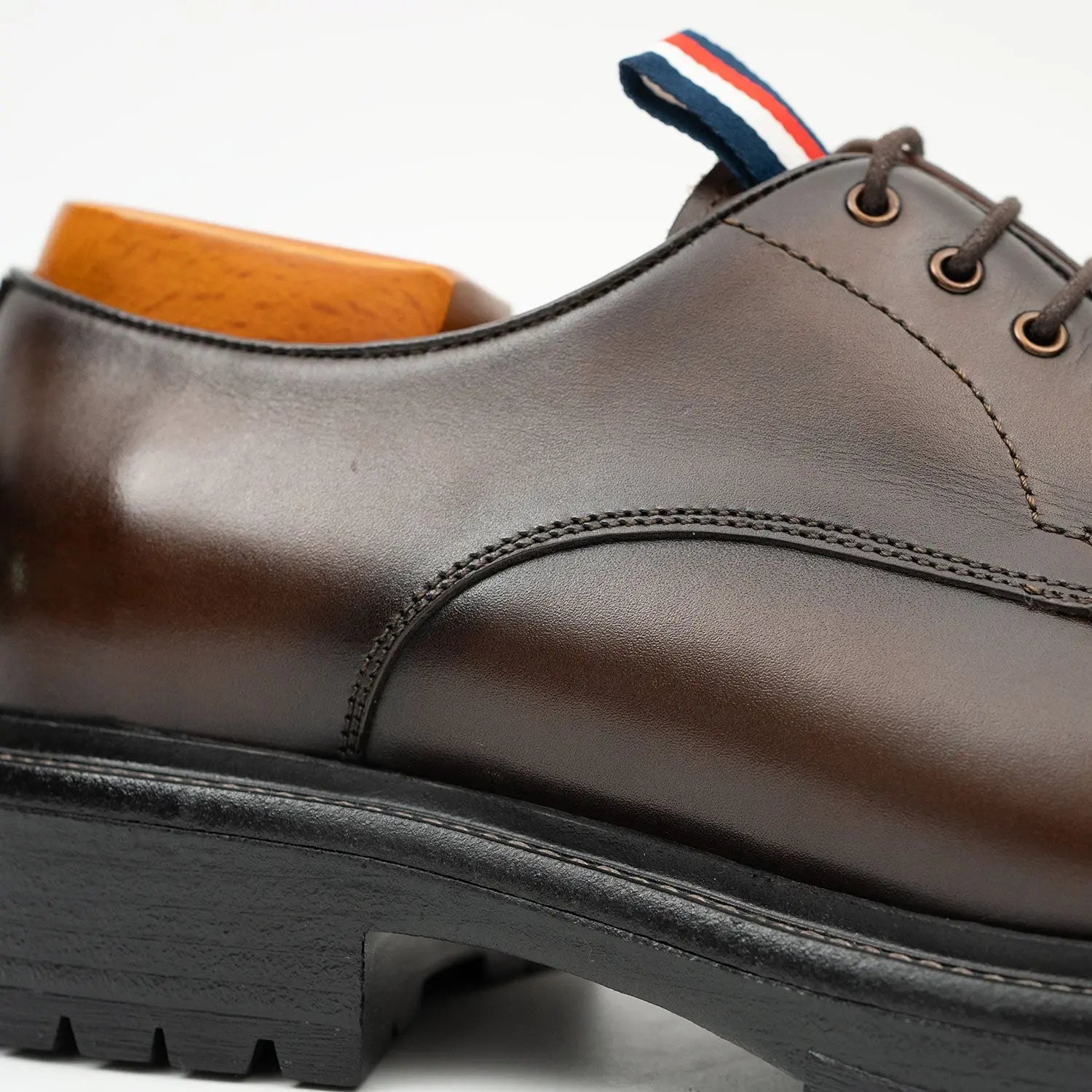 Big Cap Toe Derby shoes Coffee