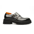 Black Dual-Buckle Chunky Sole Brogues