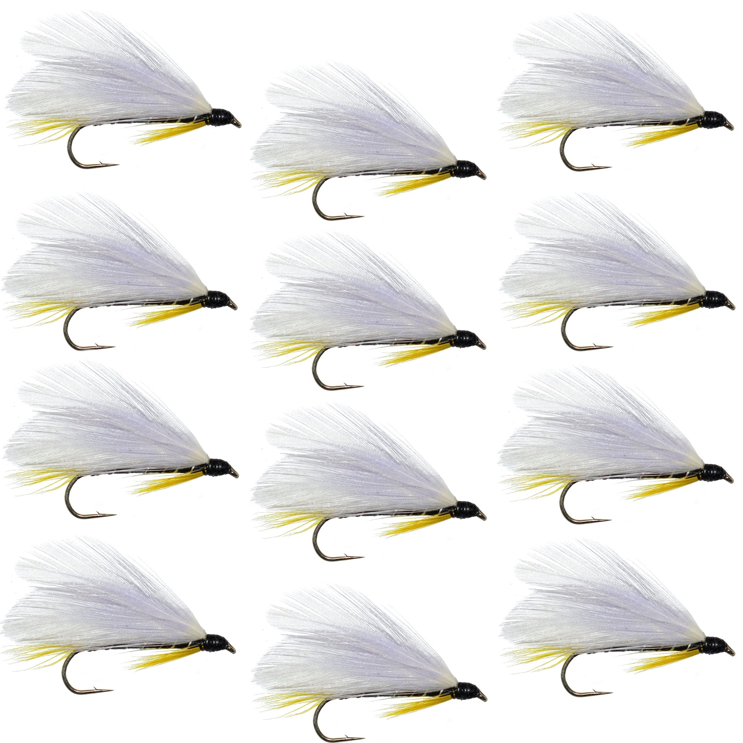 Black Ghost Classic Trout and Bass Streamer Fly - Set of 12 - Hook Size 4