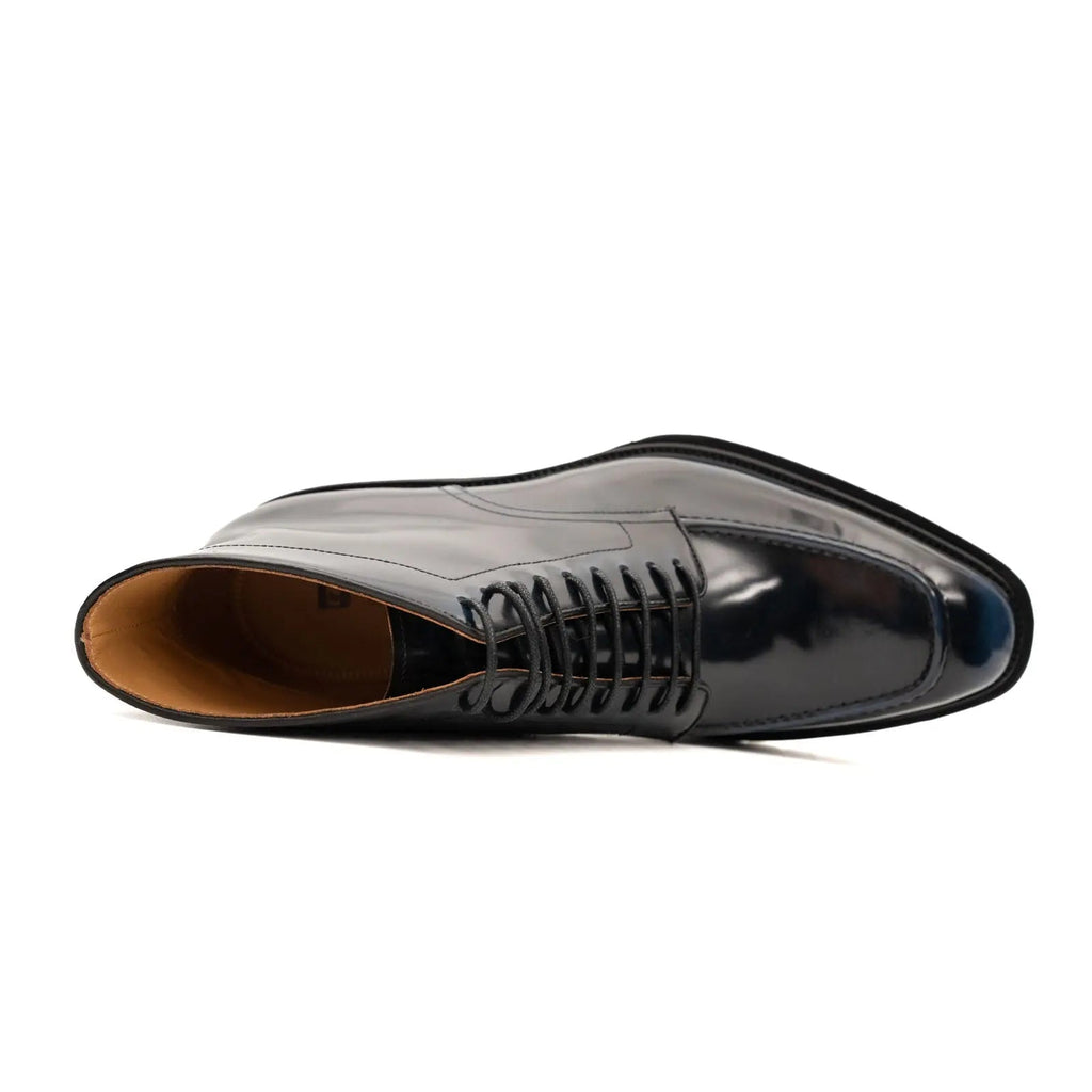 Blue Patent Lug Sole Boot