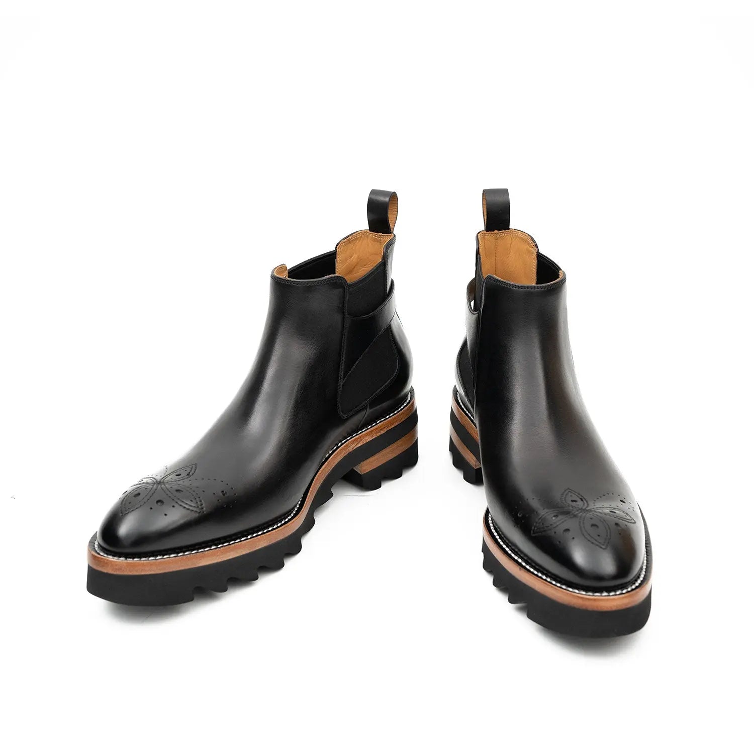 Brogue Chelsea Boots Black