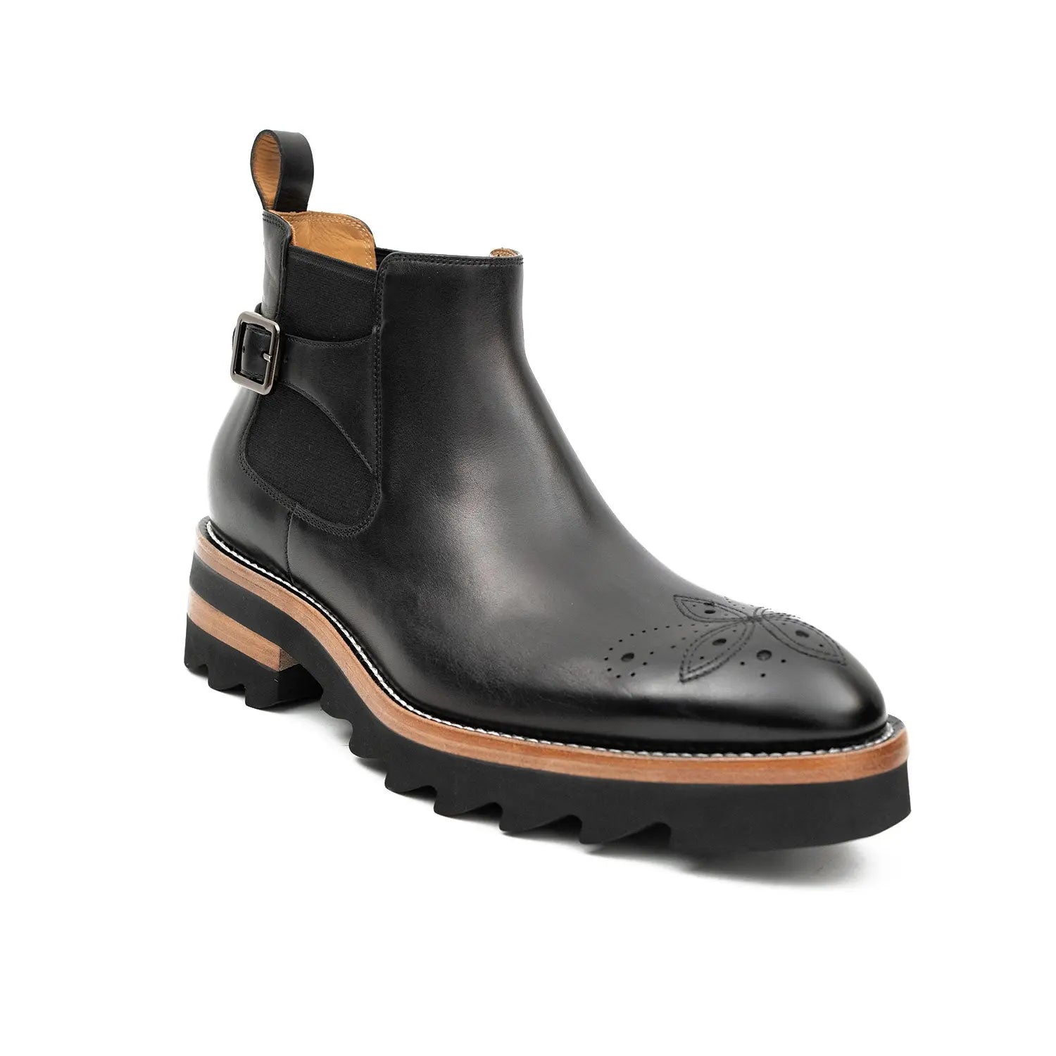 Brogue Chelsea Boots Black