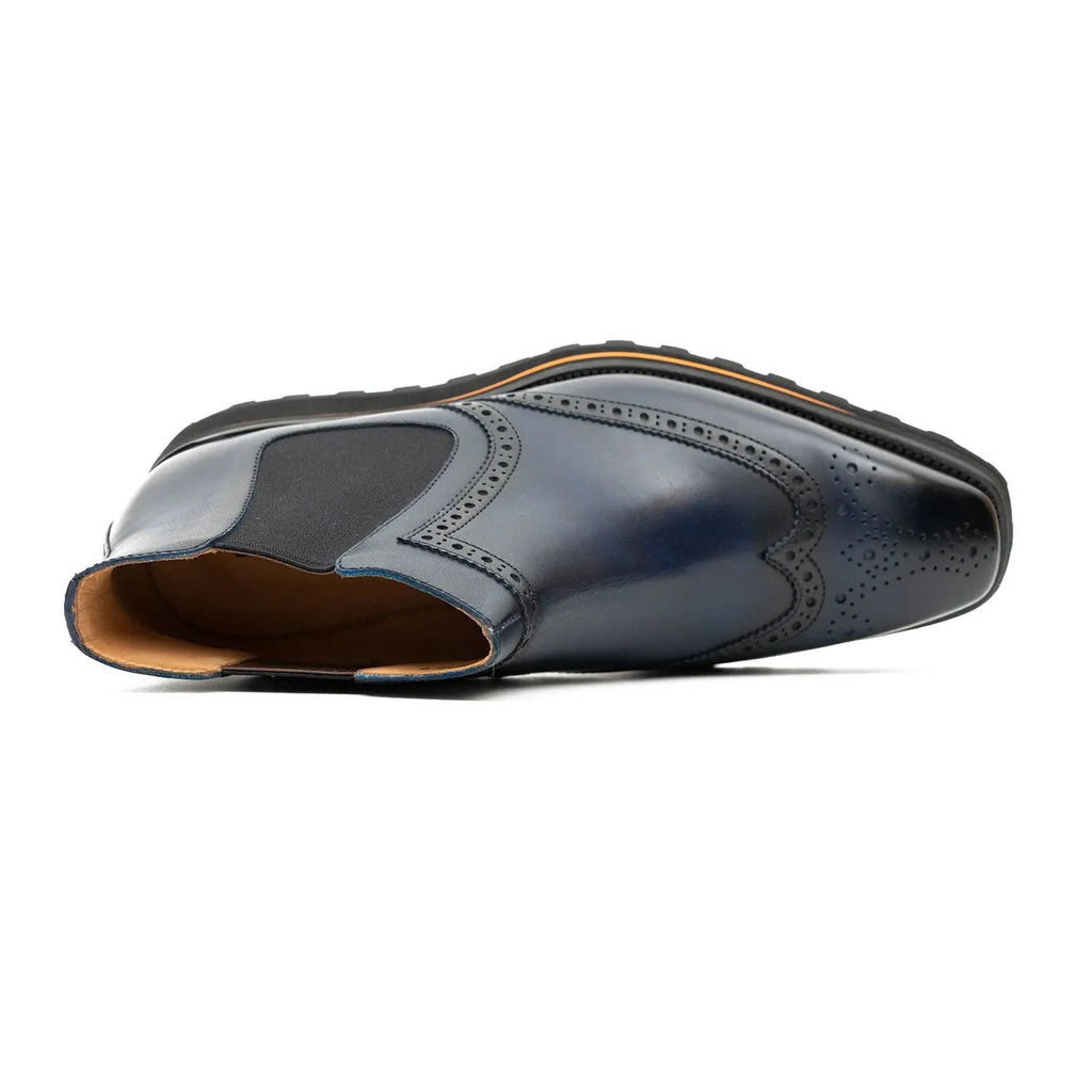 Brogue Thick-Soled Chelsea Boot 2891 Blue