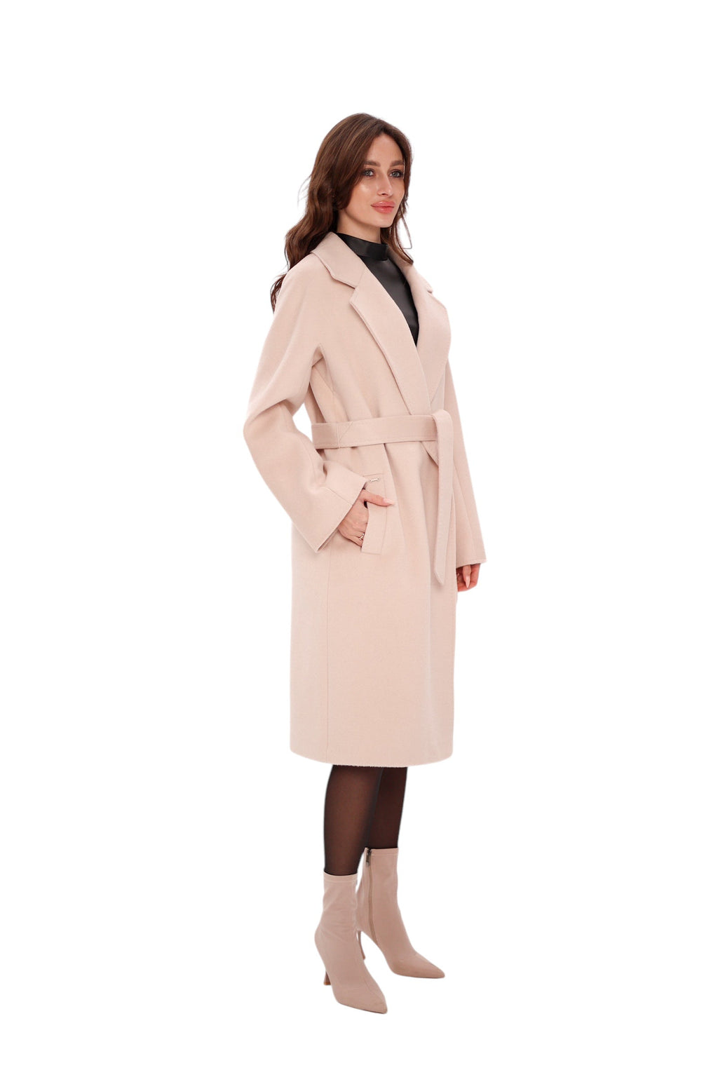 Chester Premium Wool Cashmere Coat in Praline