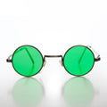 Small Round Tinted Lens Hippy Vintage Sunglasses - Chan