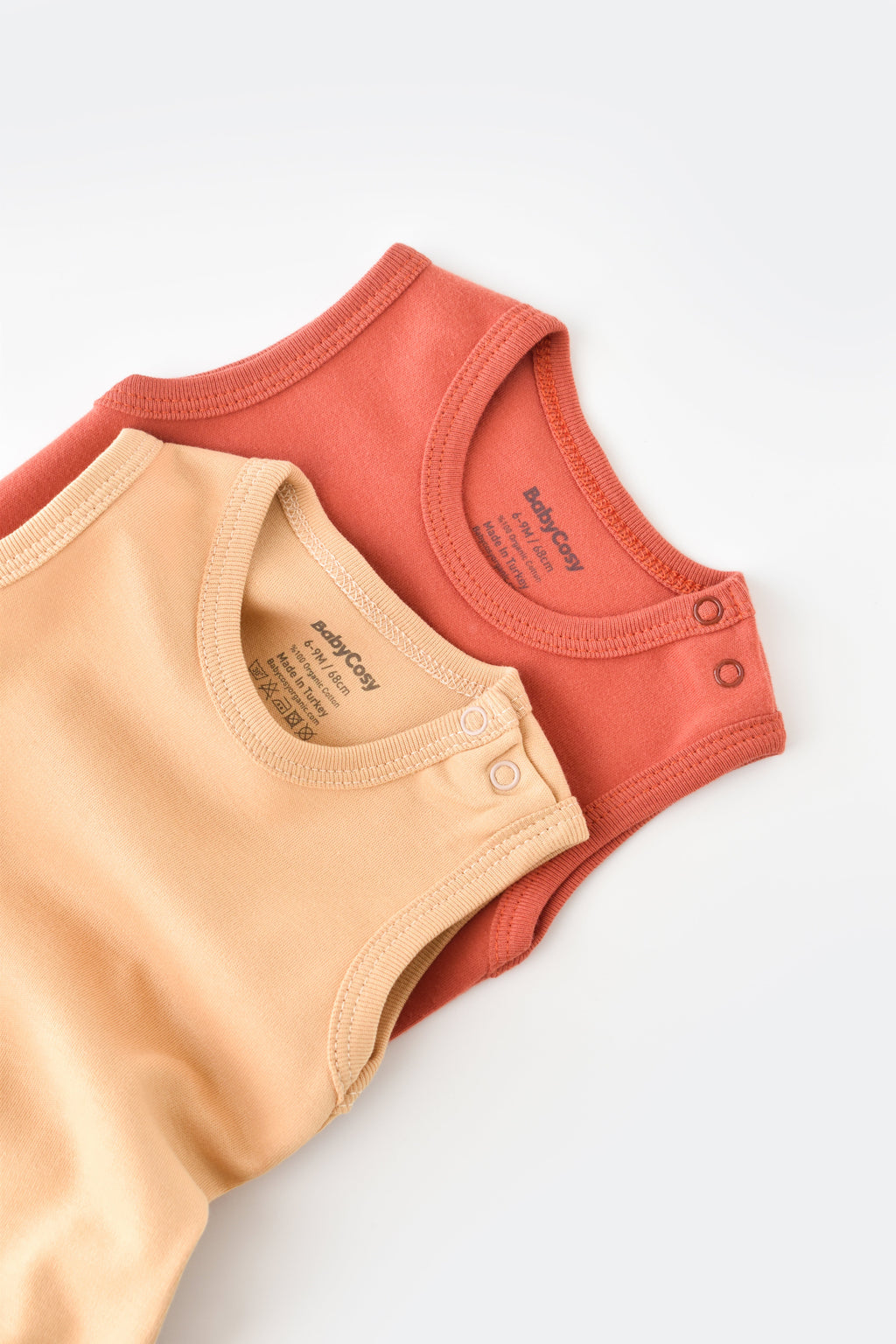 Two Pack Sleeveless Bodysuit 100% Organic Cotton