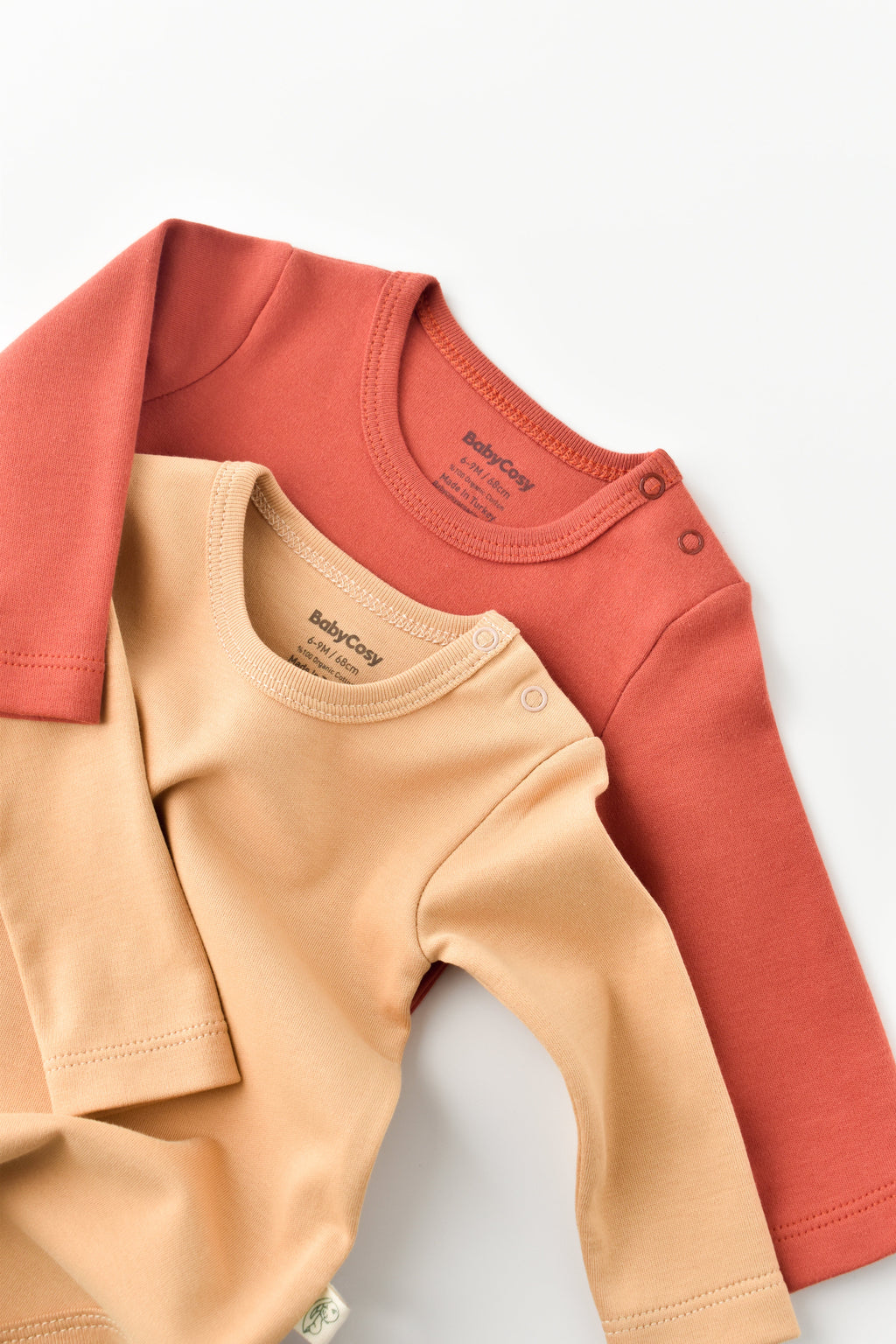 Two Pack Long Sleeve Bodysuit 100% Organic Cotton