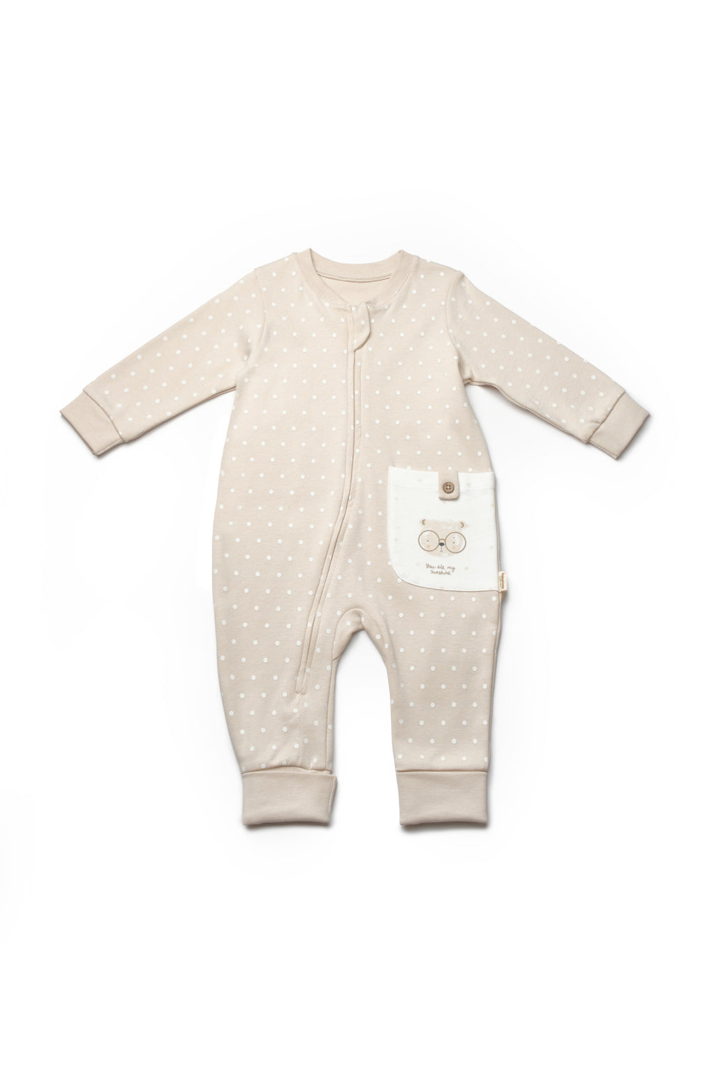 Teddy Brown Onesie Organic Cotton