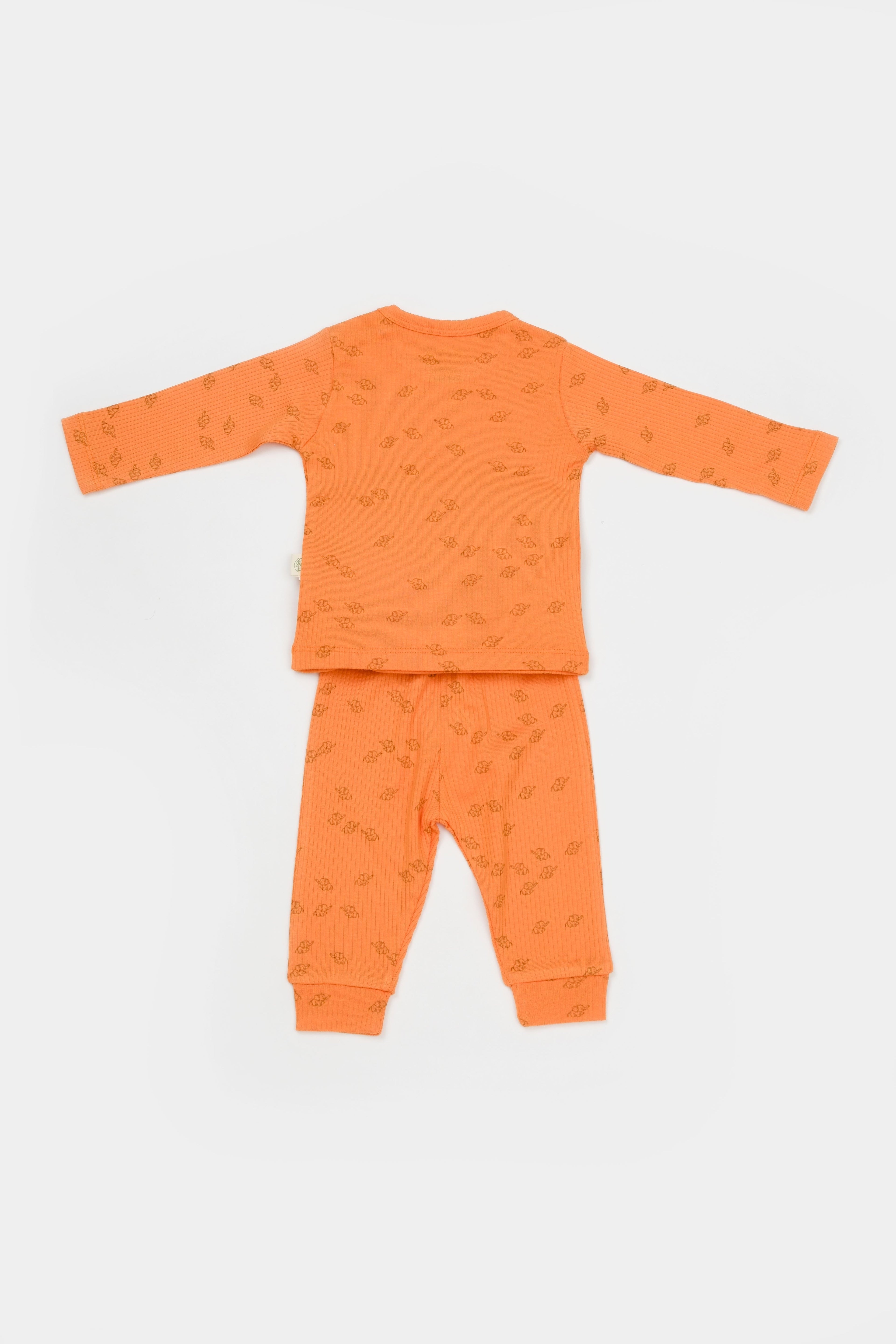 Three Piece Orange Elephant Set