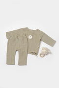 Muslin Tie Detail Green Sheep Set