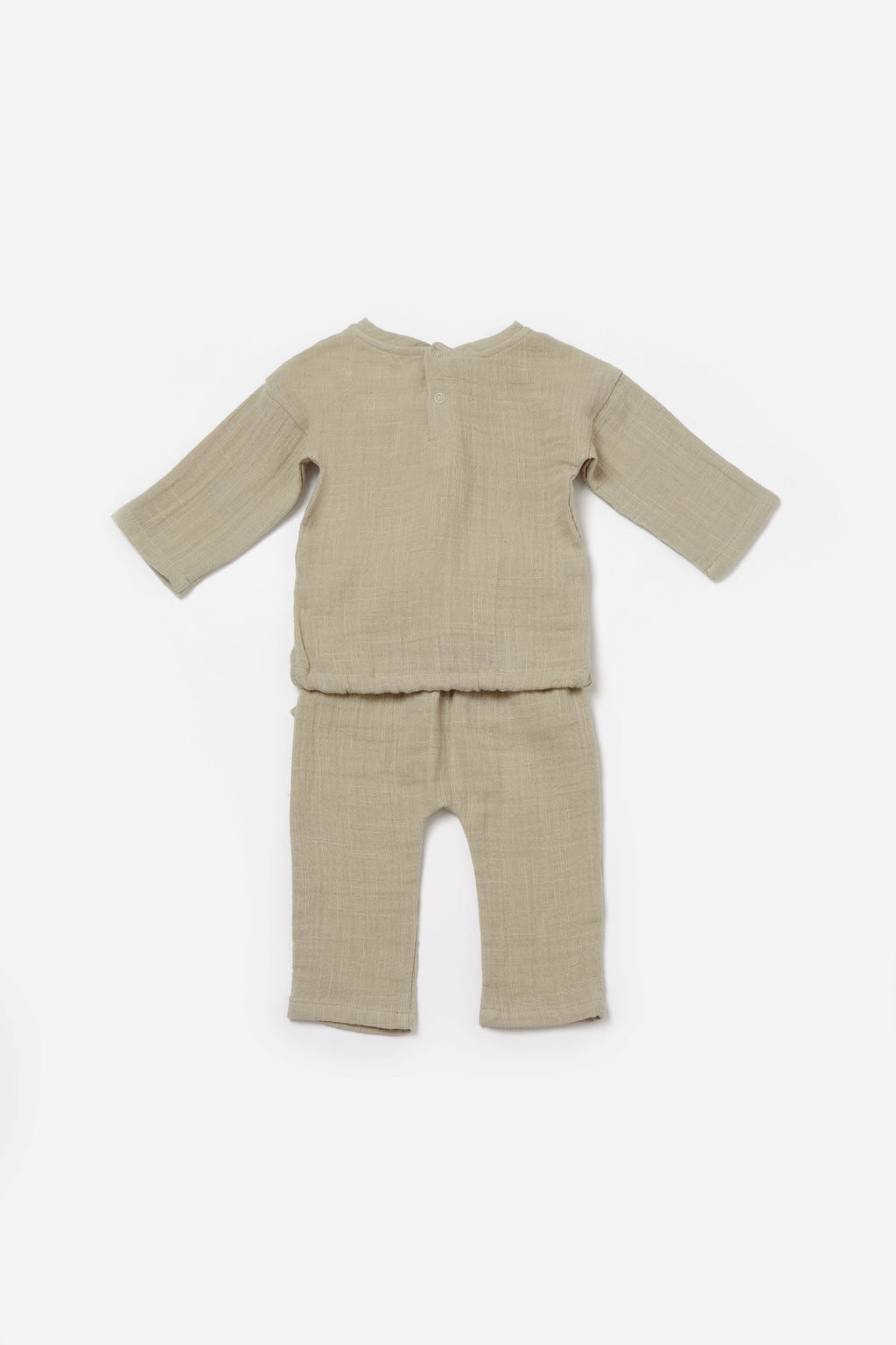 Muslin Tie Detail Green Sheep Set