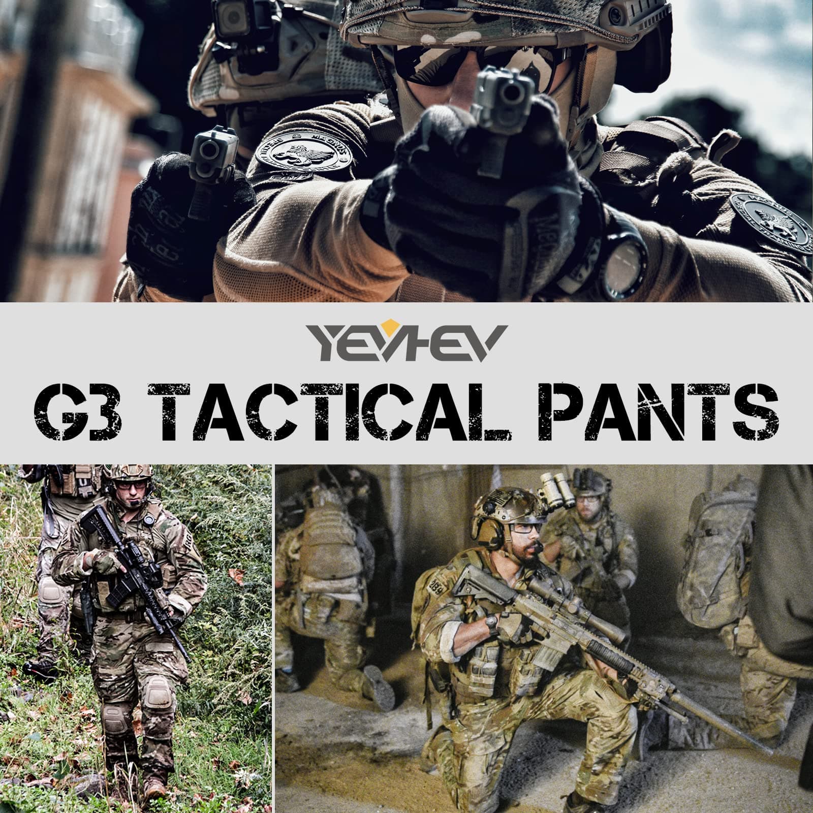Army Tactical Desert Combat Suits with Knee Pads - G3