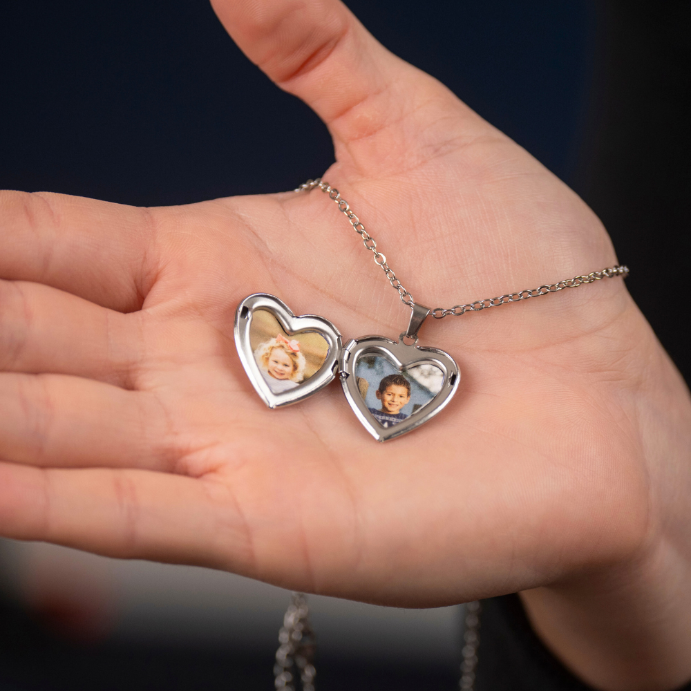 Lily Heart Locket Necklace: Luke 12:27-28