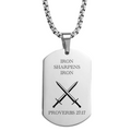 Iron Sharpens Iron Dog Tag Necklace: Proverbs 27:17