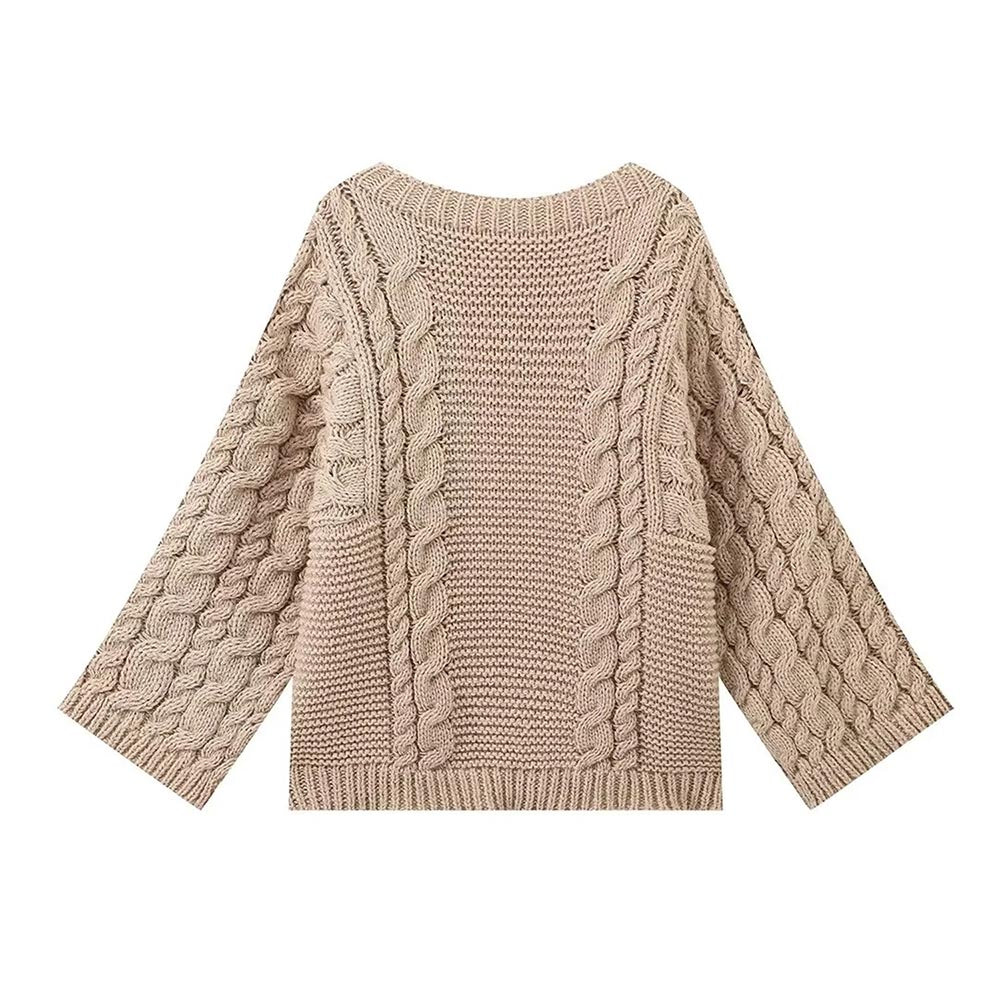 Cozy Bell Sleeve Cable Knit Sweater | NCS