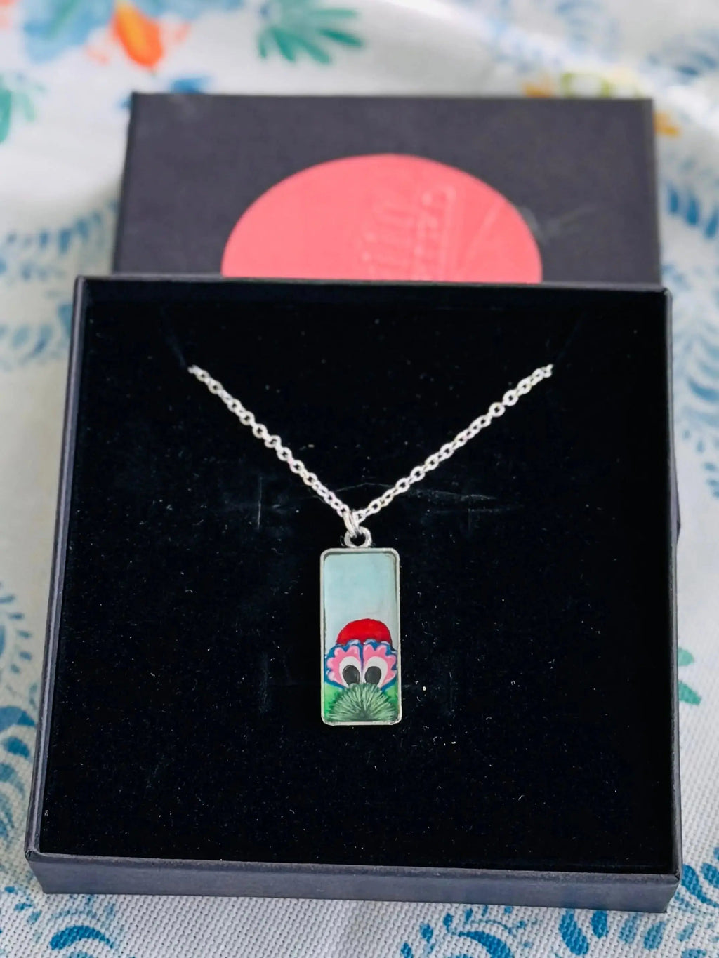 Large Hand-Painted Phillies Phanatic Pendant Necklace