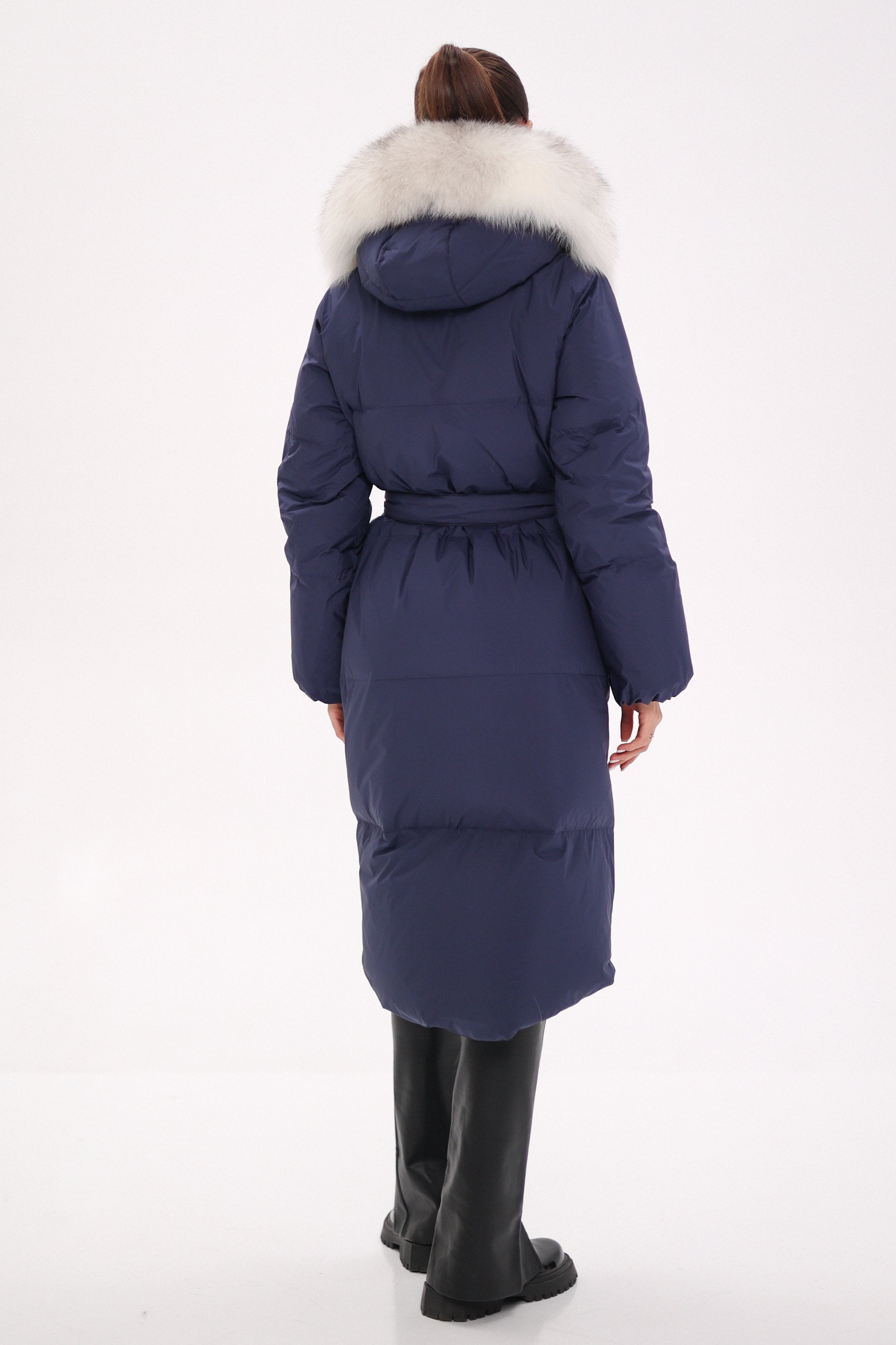 Genuine Silver Fox Down Fill Coat