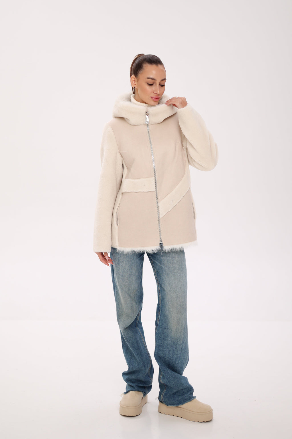 Pre-Order. Re-Stock Ships November 18. ⇆ Reversible Hooded Wool Blend Jacket