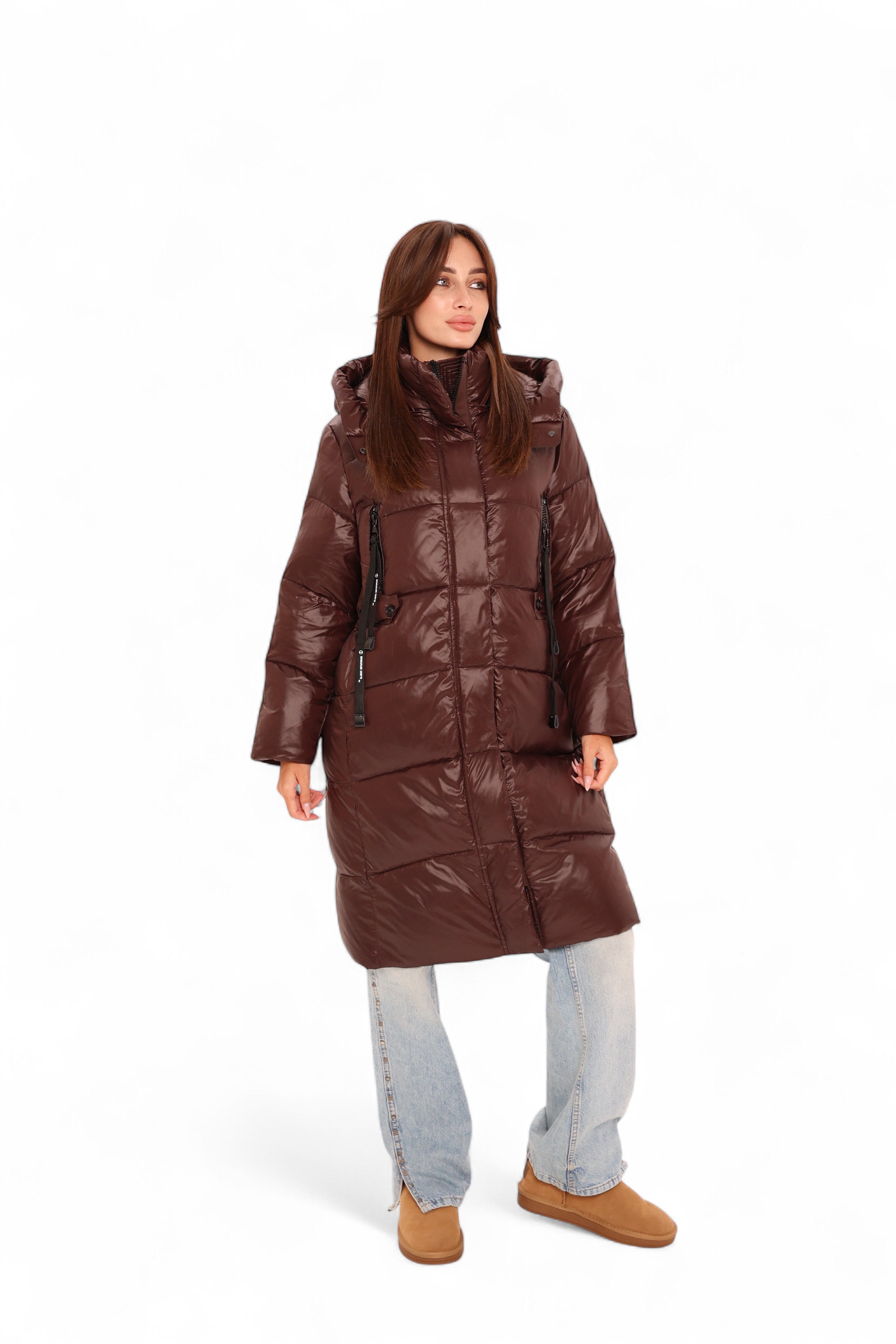 Espresso Shine Insulated Bio-Down Puffer
