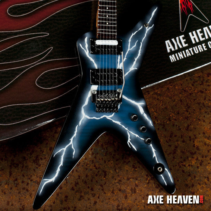 Licensed Dimebag Darrell Signature Lightning Bolt Miniature Guitar Replica