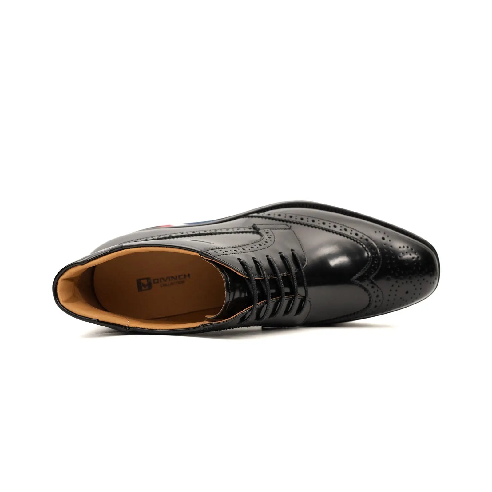 DIVINCH Black Patent Brogue Bootie