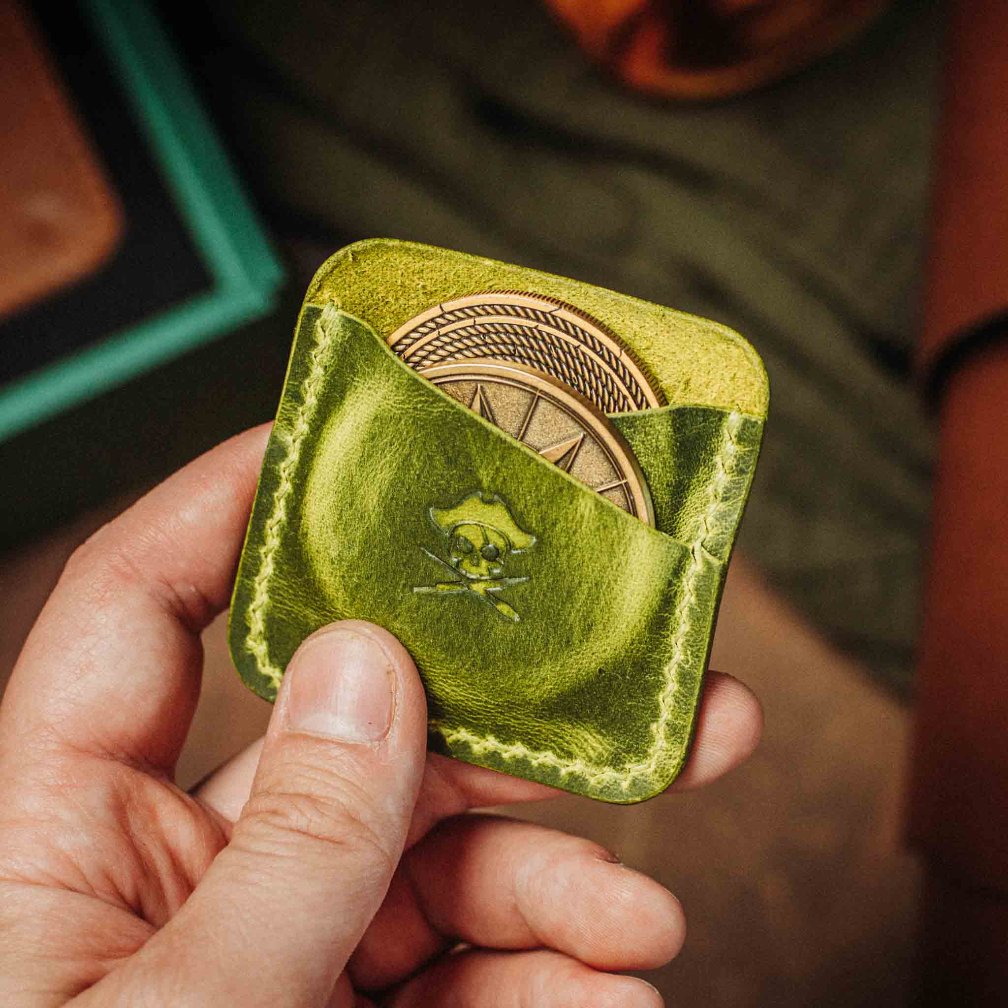 Double Coin Holder - Peso Pocket Duo | Challenge Coin Case | Handcrafted Leather