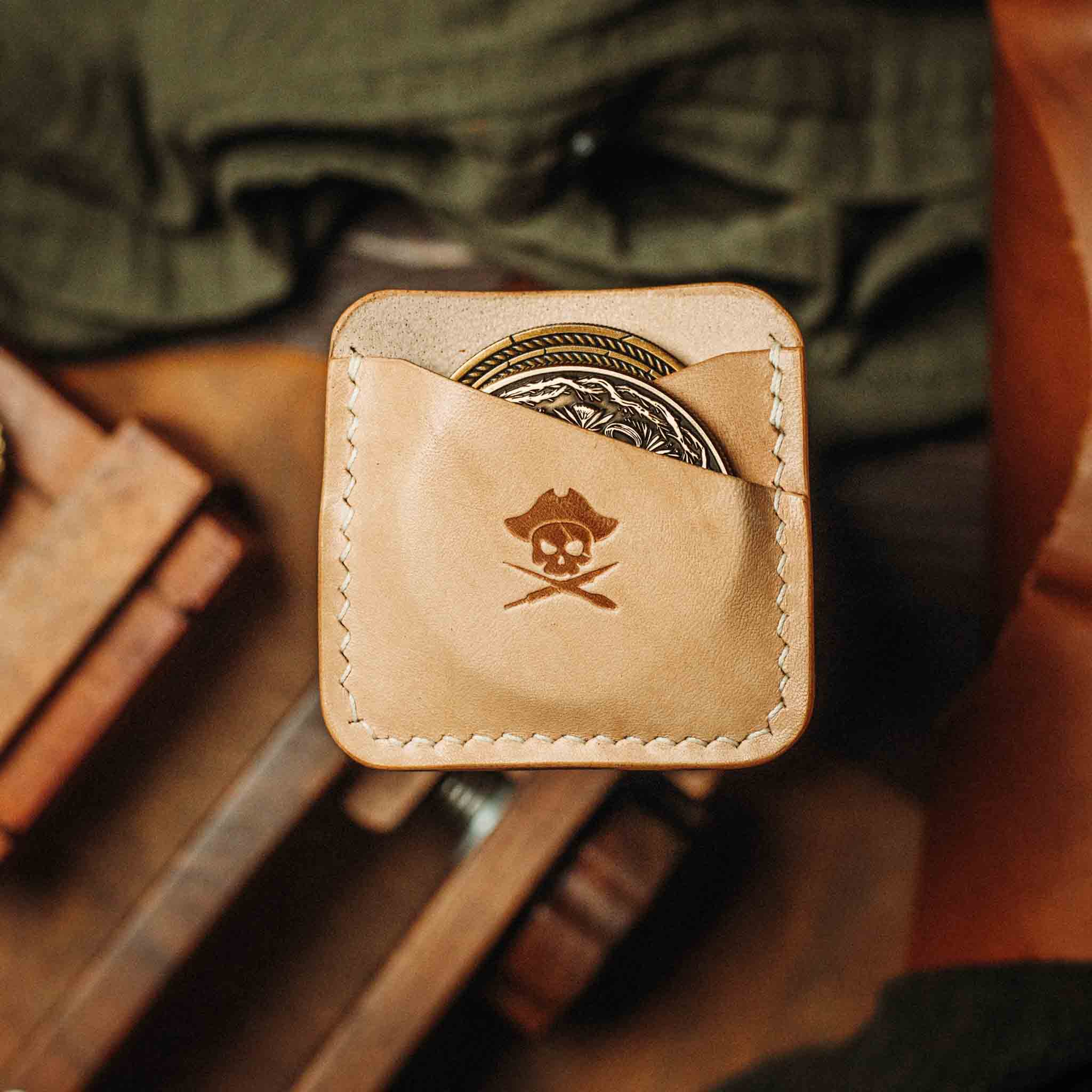 Double Coin Holder - Peso Pocket Duo | Challenge Coin Case | Handcrafted Leather