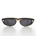 Rectangular 80s Sunglass with Gold Accents - Duran