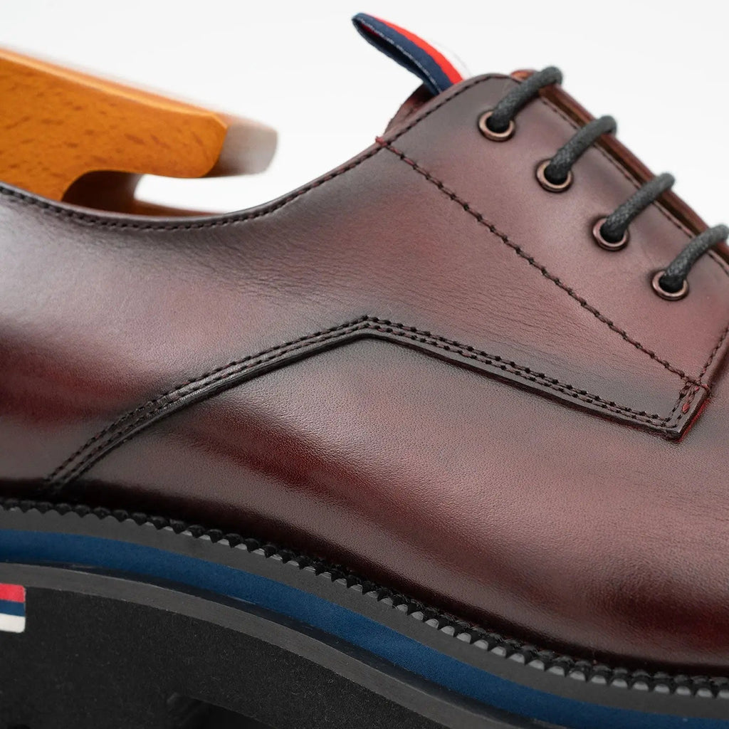 Derby Shoes Chunky 6cm heel boost Wine red