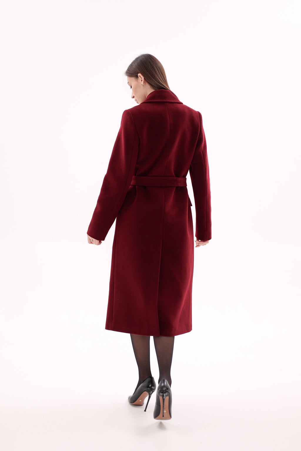 Denise Cashmere Blend Overcoat in Bordeaux