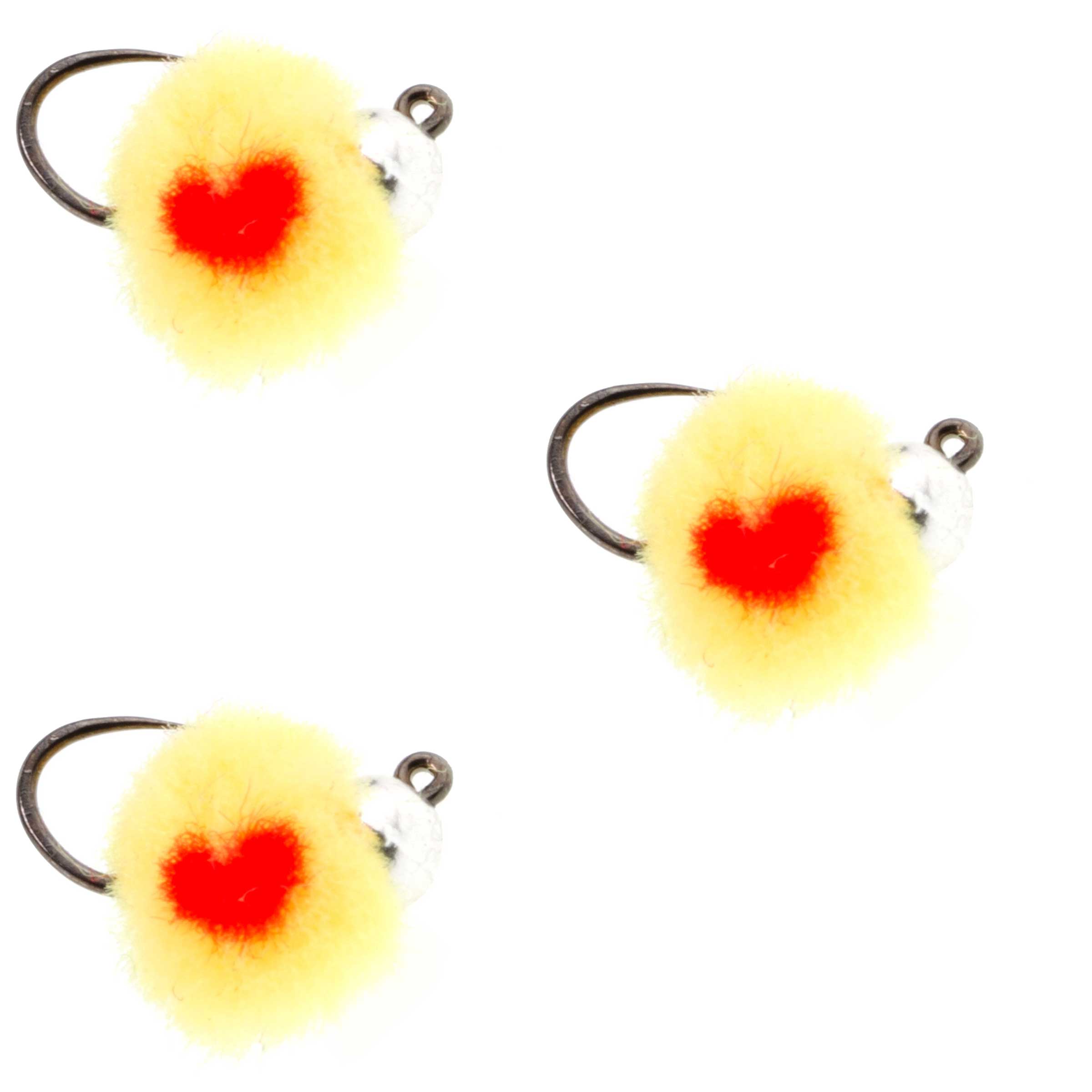 3 Pack Tungsten Bead Tactical Euro Oregon Cheese Jig Egg Barbless Czech Nymph Fly - Size 14