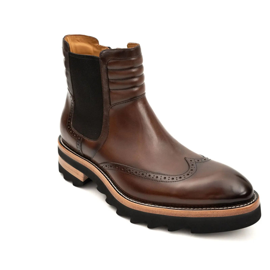 Espresso Brogue Lug Sole Chelsea