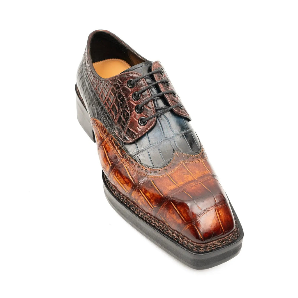 Exotic Crocodile Leather Derby Shoes