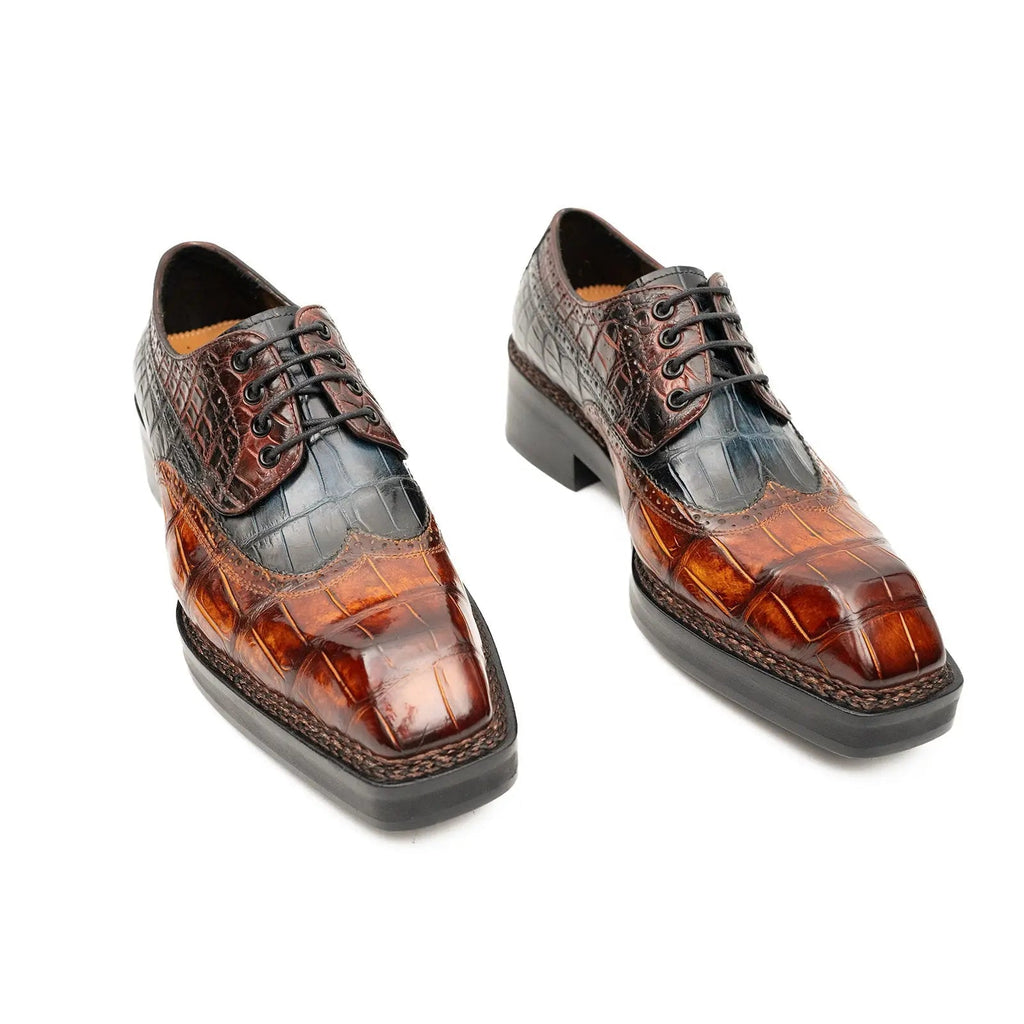 Exotic Crocodile Leather Derby Shoes