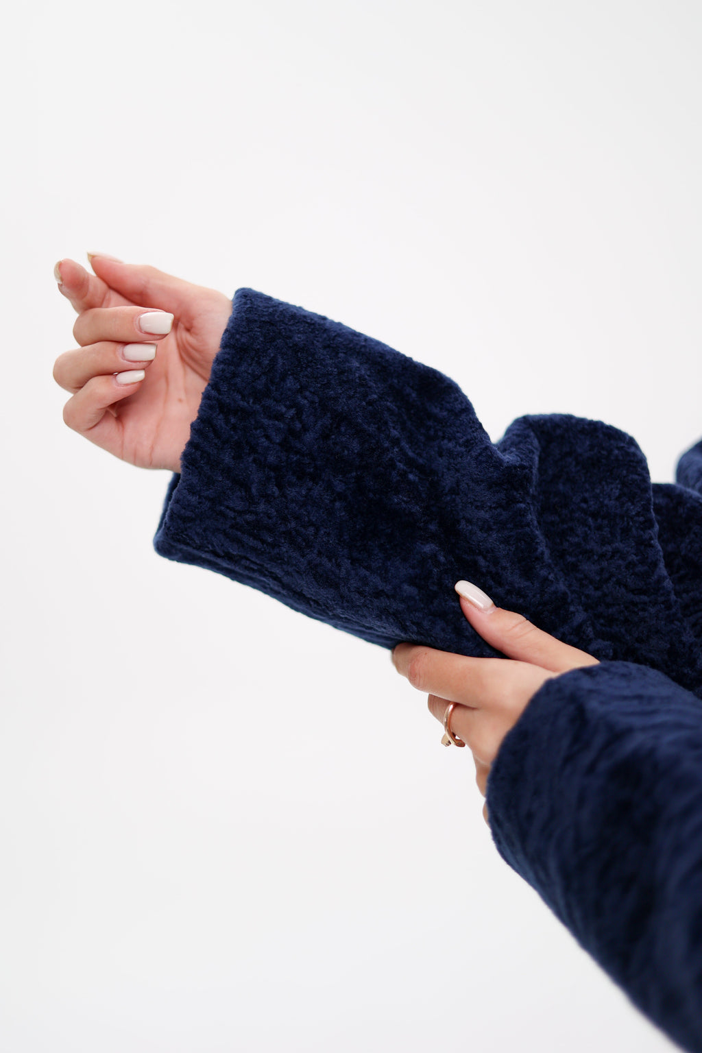 Genuine Shearling Silver Fox Trim Jacket